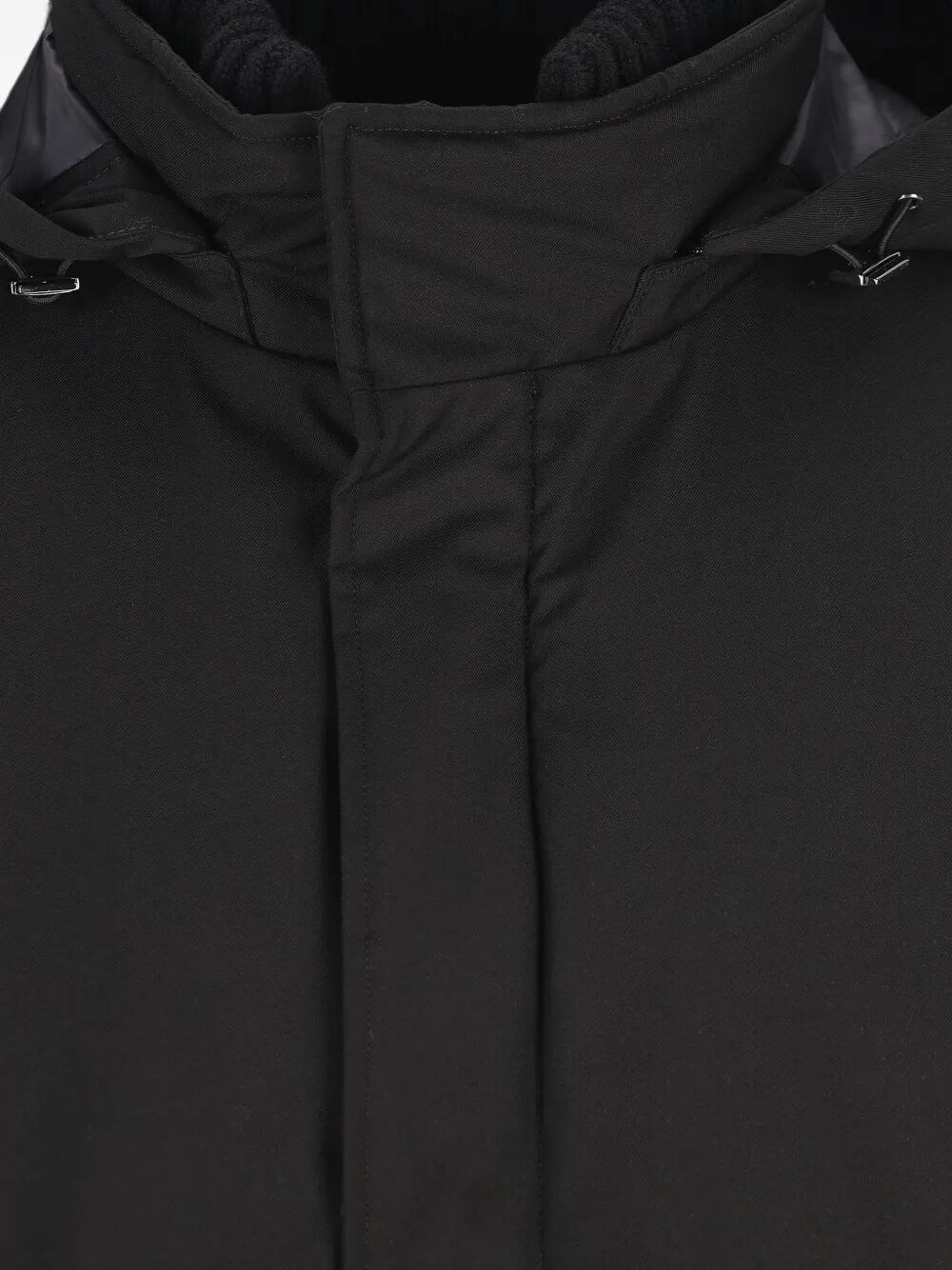 LONG PADDED COAT WITH KNITTED COLLAR