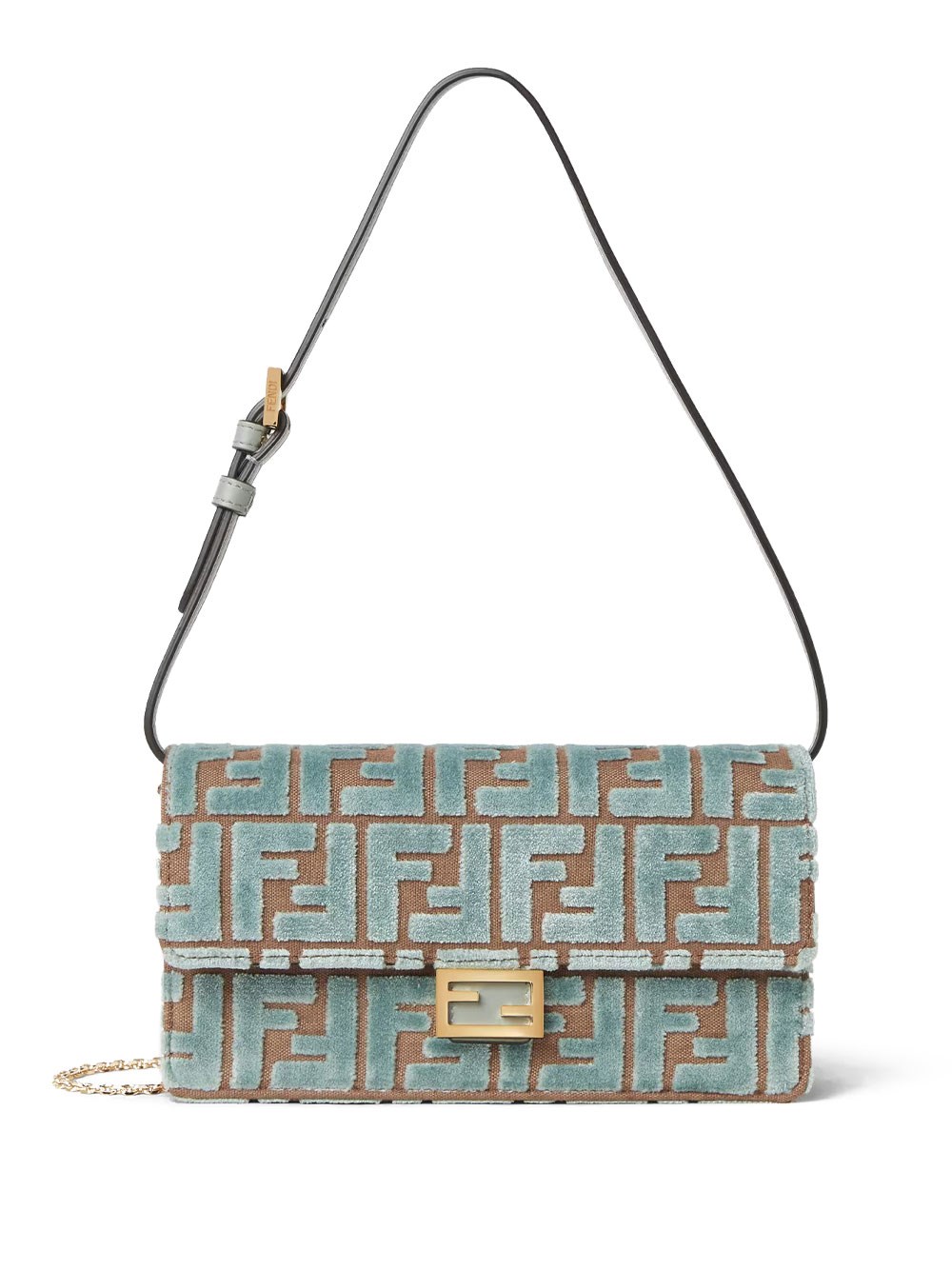 Fendi Wallet On Chain Uette In Ff Jacquard Velvet Bags In Multi