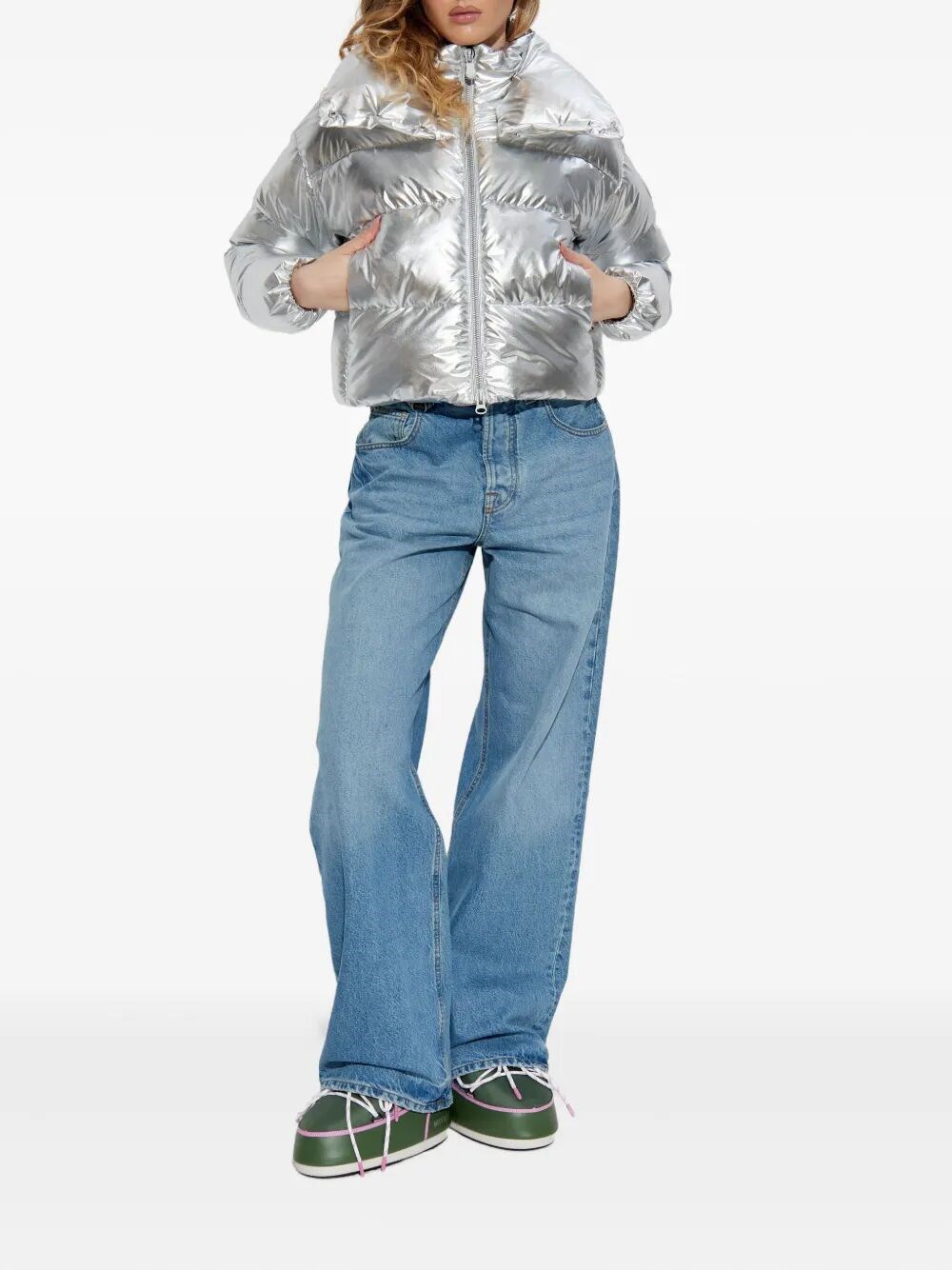 GISELLE SHORT DOWN JACKET WITH HIGH-SHINE FINISH