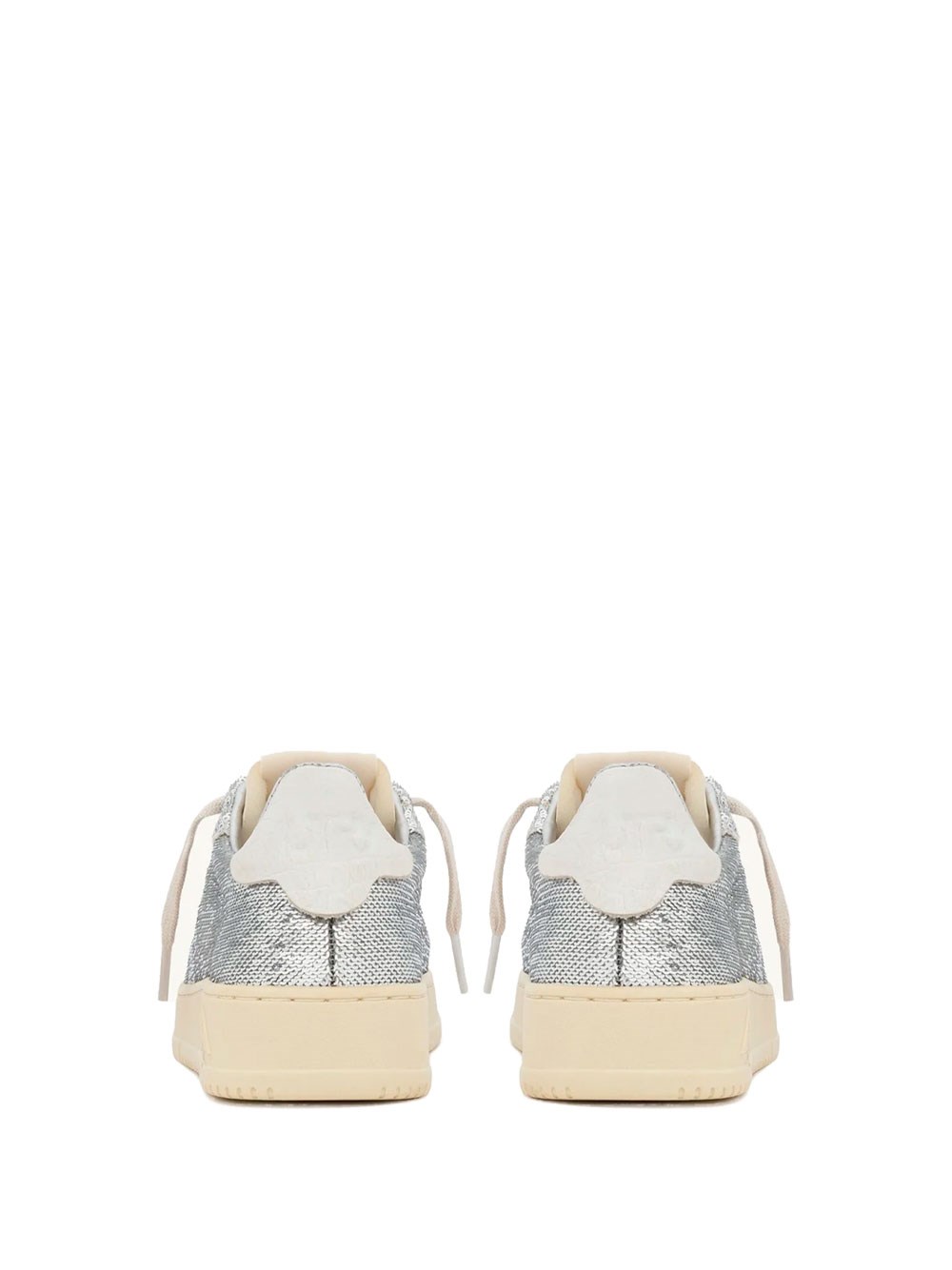 DALLAS LOW SPARKLING SNEAKERS IN SILVER AND WHITE SEQUINS