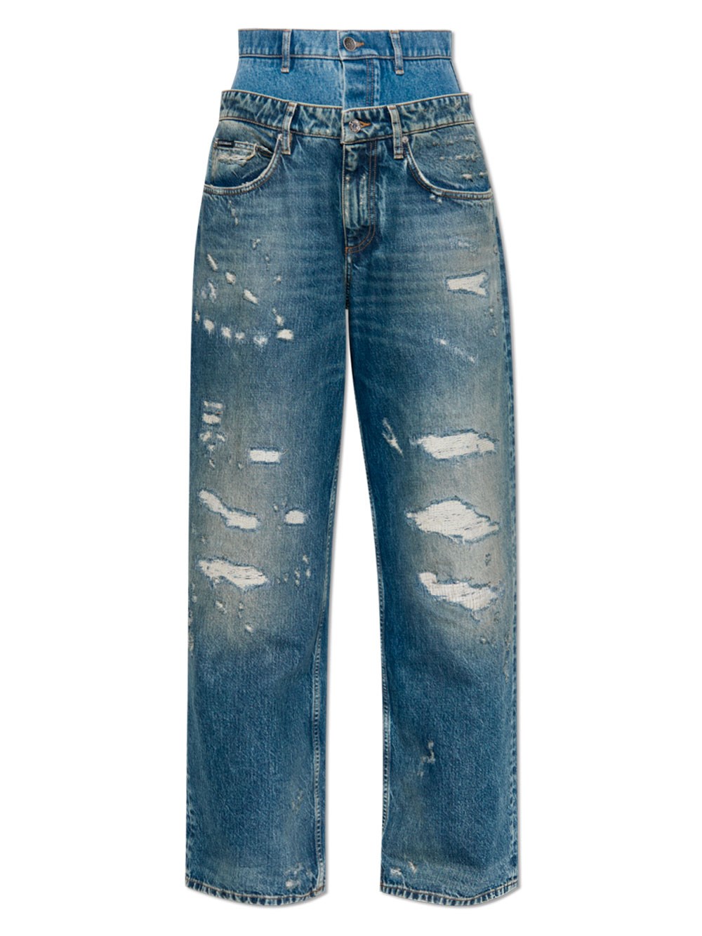 DOUBLE-WAIST VINTAGE EFFECT JEANS
