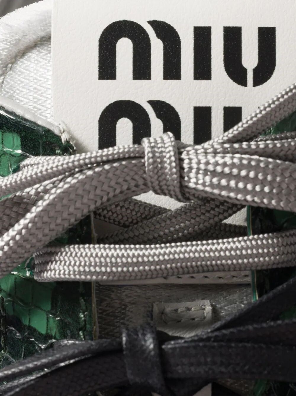 GYMNASIUM TECHNICAL FABRIC AND PYTHON-PRINT AYERS LEATHER SNEAKERS