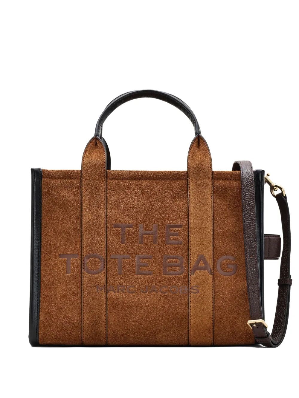 Marc Jacobs Medium Suede Tote Bag With Adjustable Strap In Brown