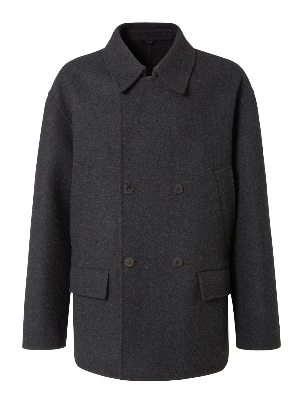 WOOL DOUBLE-BREASTED PEA COAT 