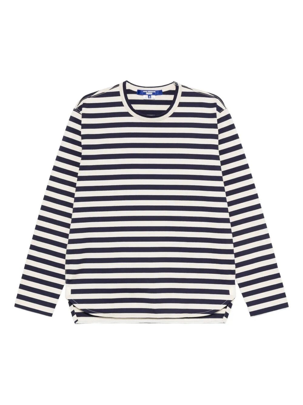 Junya Watanabe Comme Dg Long-sleeved Striped Cotton T-shirt In Blue