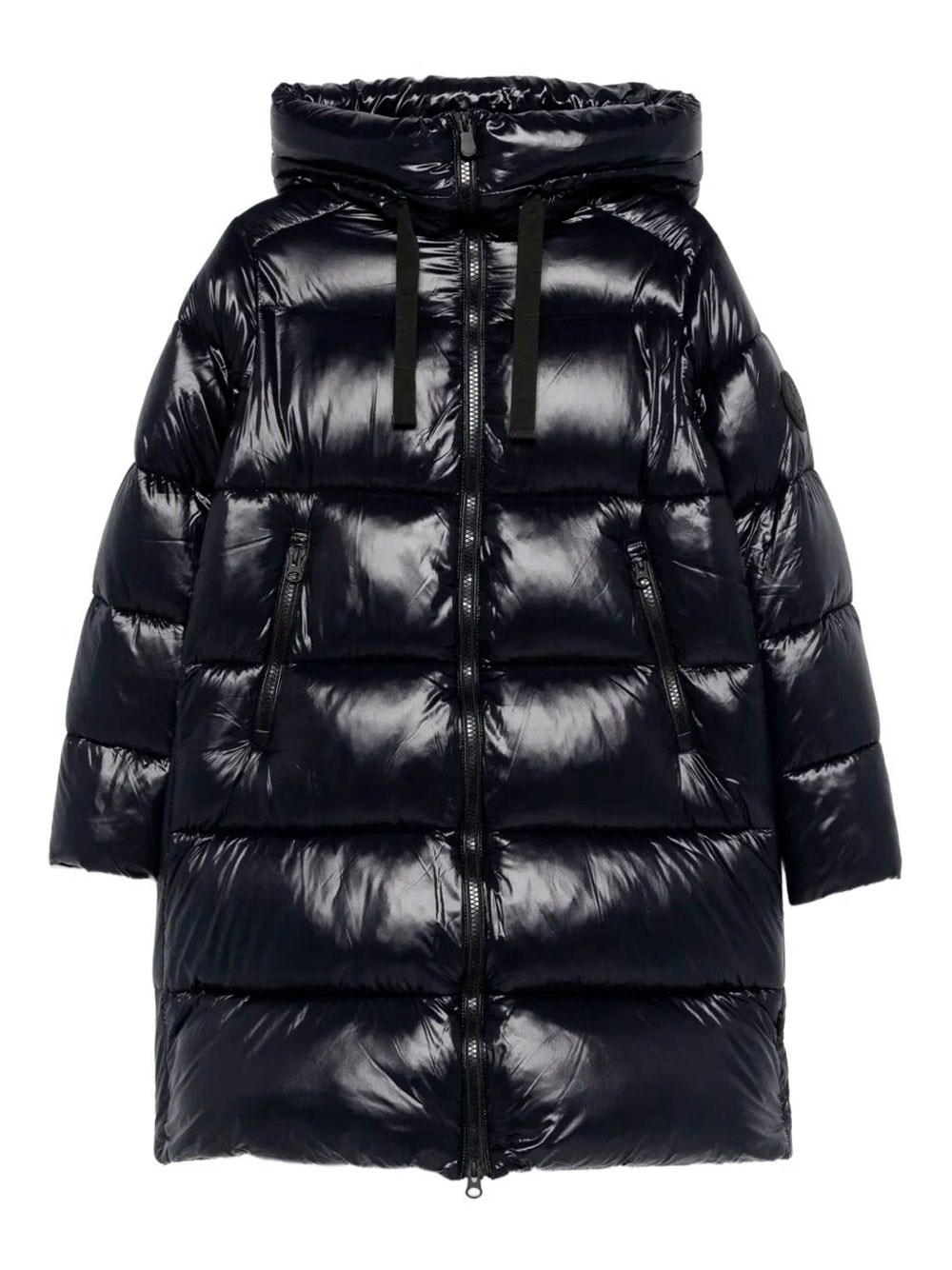Save The Duck Isabel Long Down Jacket In Blue