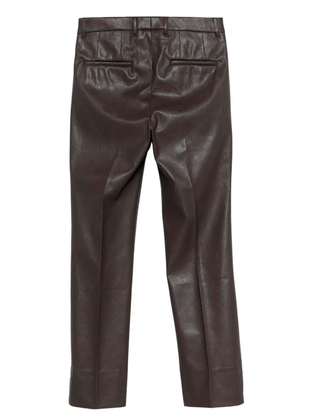 STRETCH FAUX LEATHER SLIM FIT TROUSERS