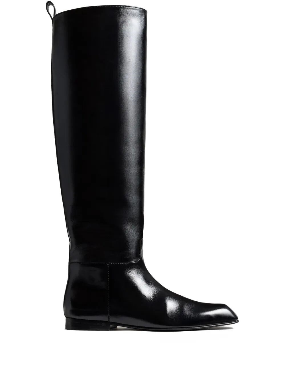 Khaite Colt Knee-high Riding Boots With Glossy Finish In Black
