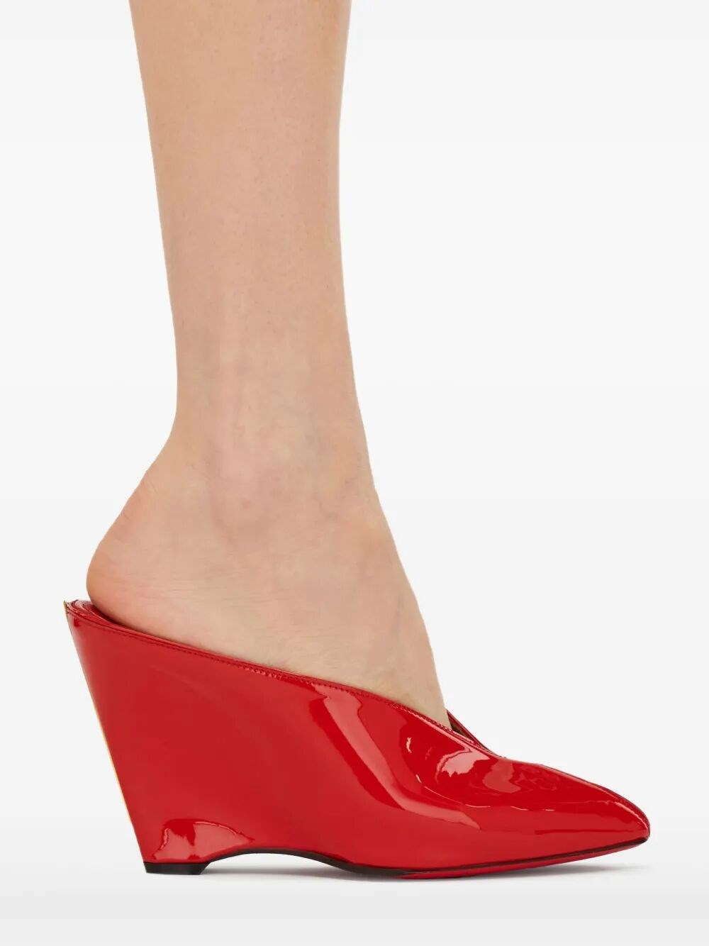 ALICIA 95 PEEP TOE PATENT LEATHER MULE