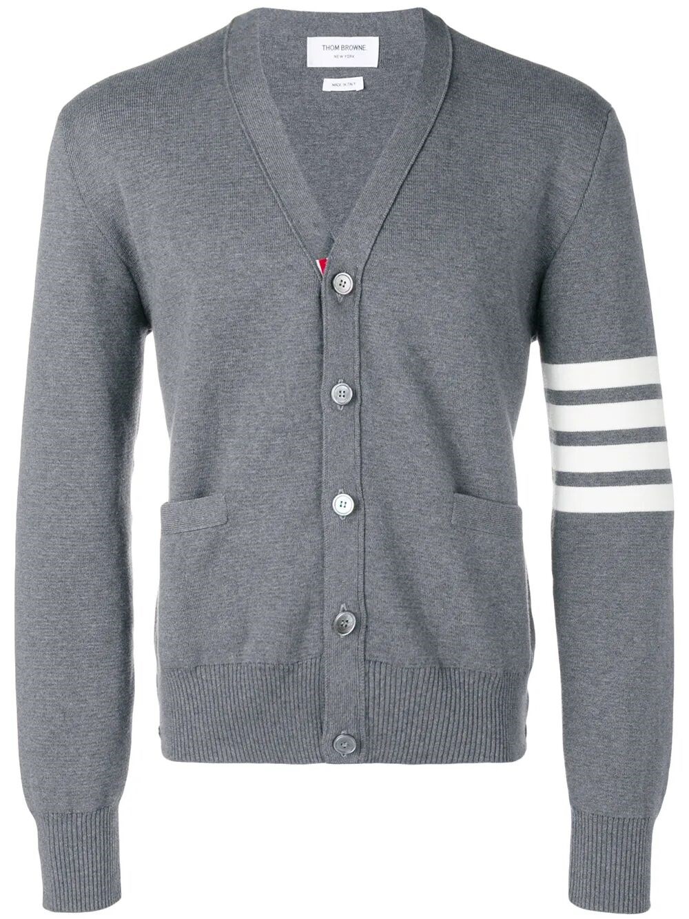 4-BAR V-NECK COTTON CARDIGAN