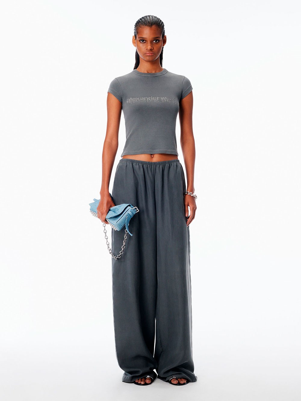 CRYSTAL HOTFIX LOGO COTTON BABY T-SHIRT