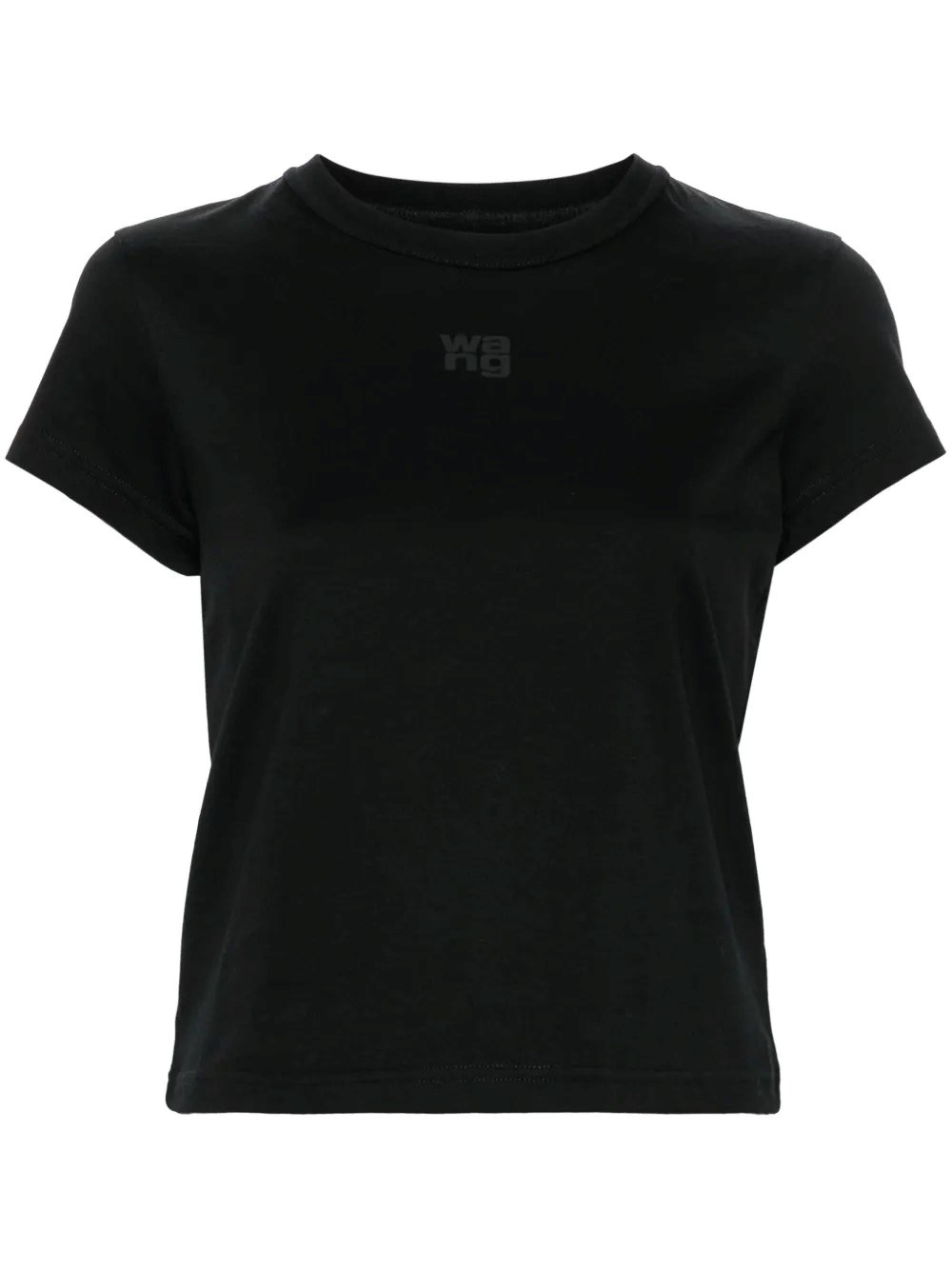 Alexander Wang Puff Logo Cotton Jersey Shrunken T-shirt Clothing In Black