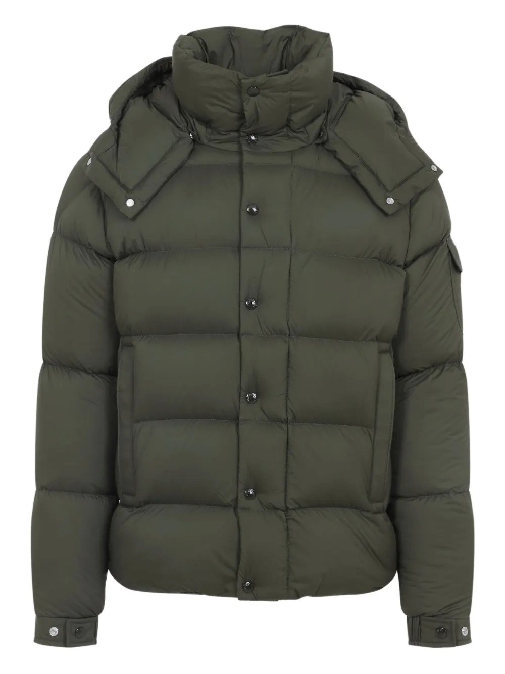 Moncler Maya 70 Hooded Short Down Jacket Clothing In Green