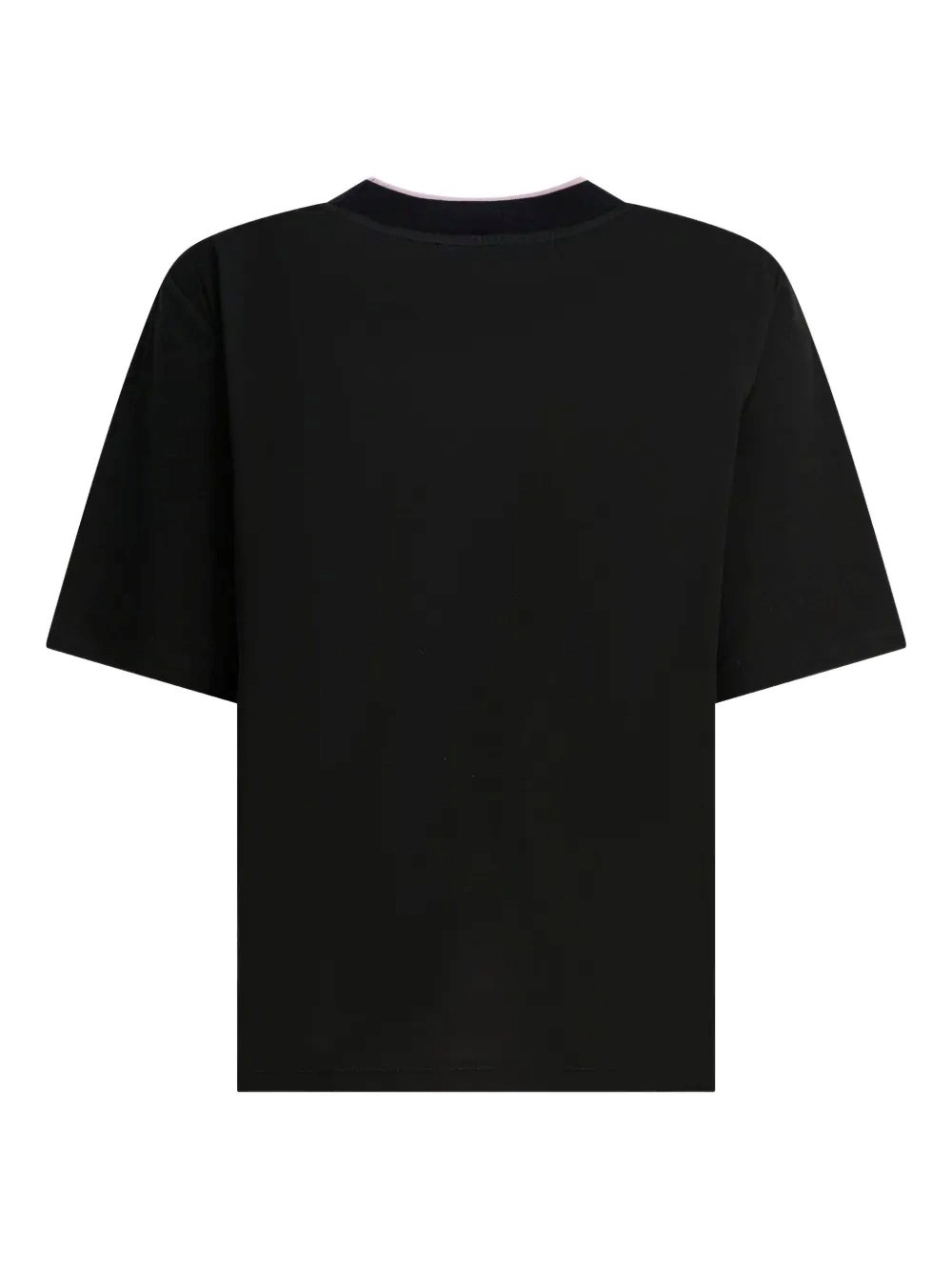 COTTON T-SHIRT WITH PRINTED SILK INSERT