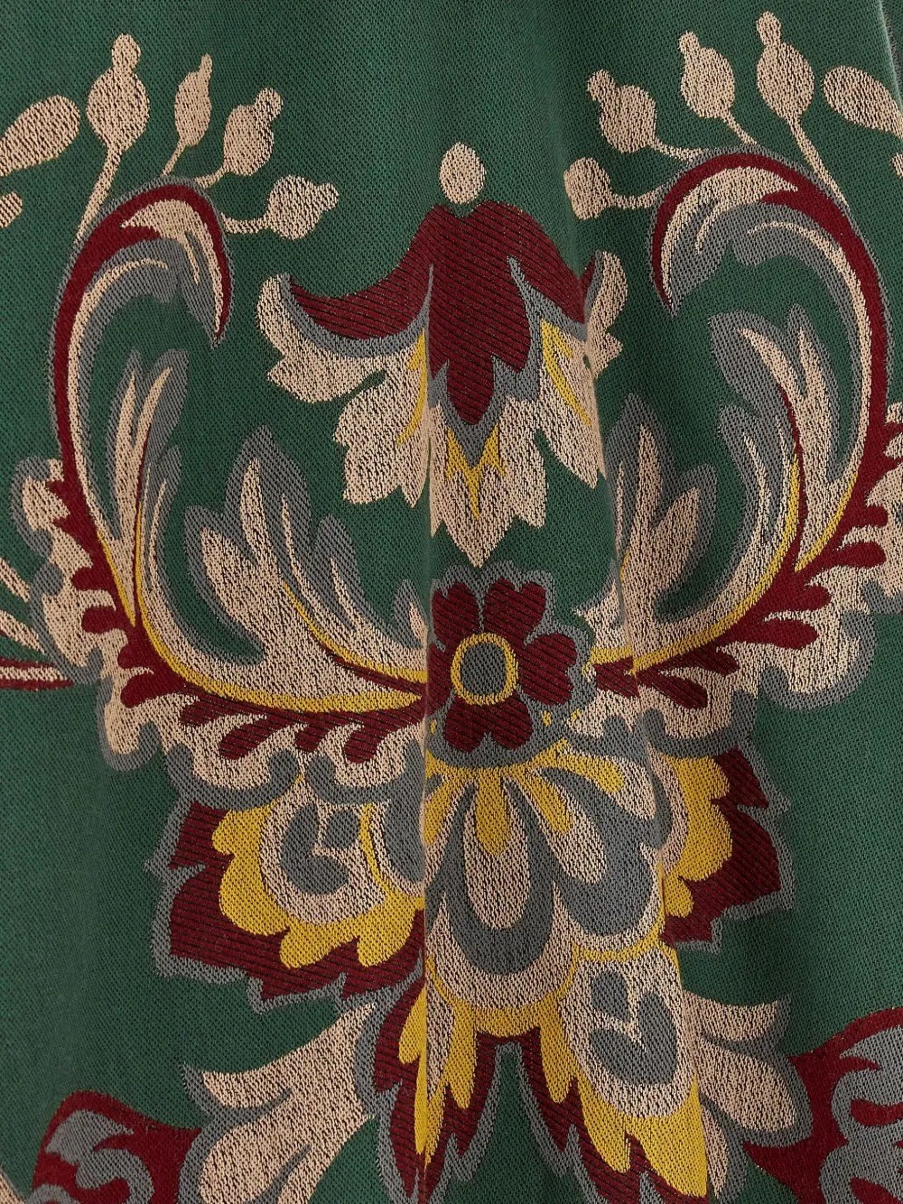 PAISLEY-MOTIF LONG HOODED WOOL CAPE 