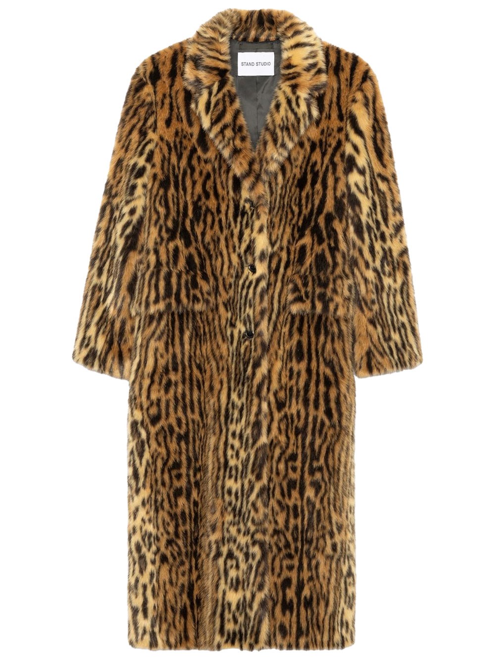 Stand Studio Marcelline Faux Fur Long Coat Clothing In Animal Print
