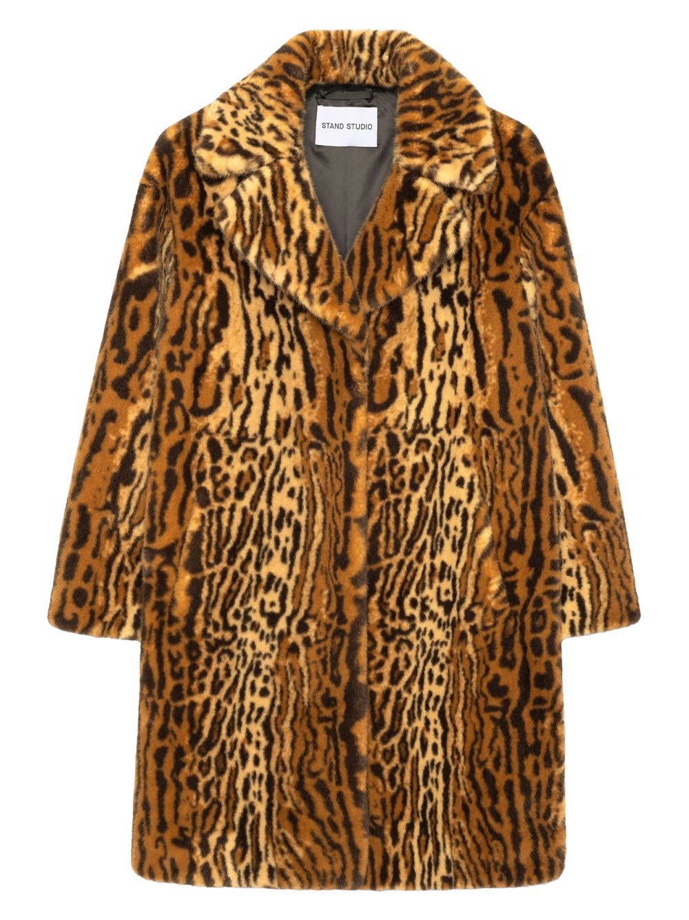 Stand Studio Camille Faux Fur Cocoon Coat In Brown