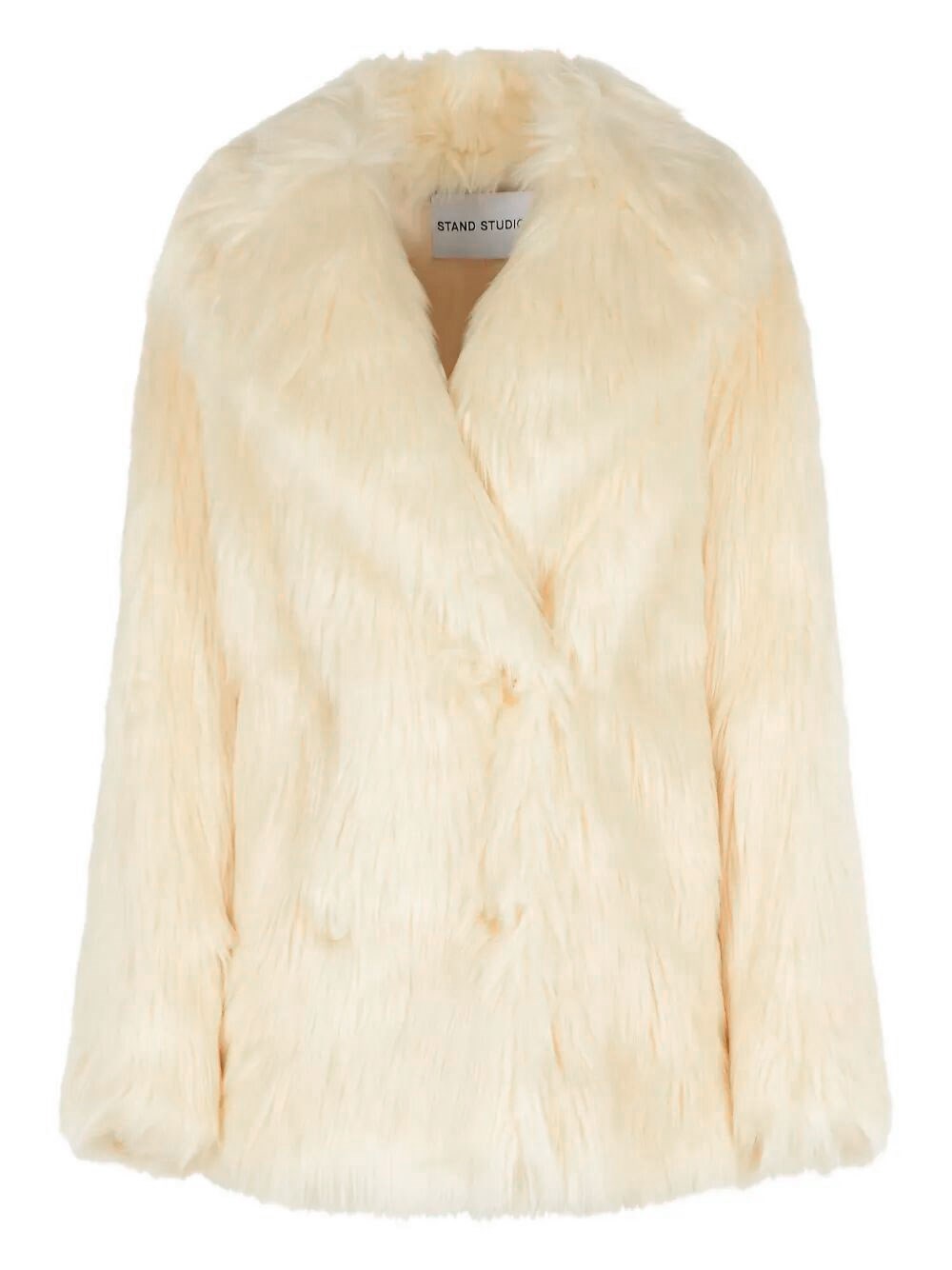 Stand Studio Katalina Faux Fur Short Coat Clothing In Neutral