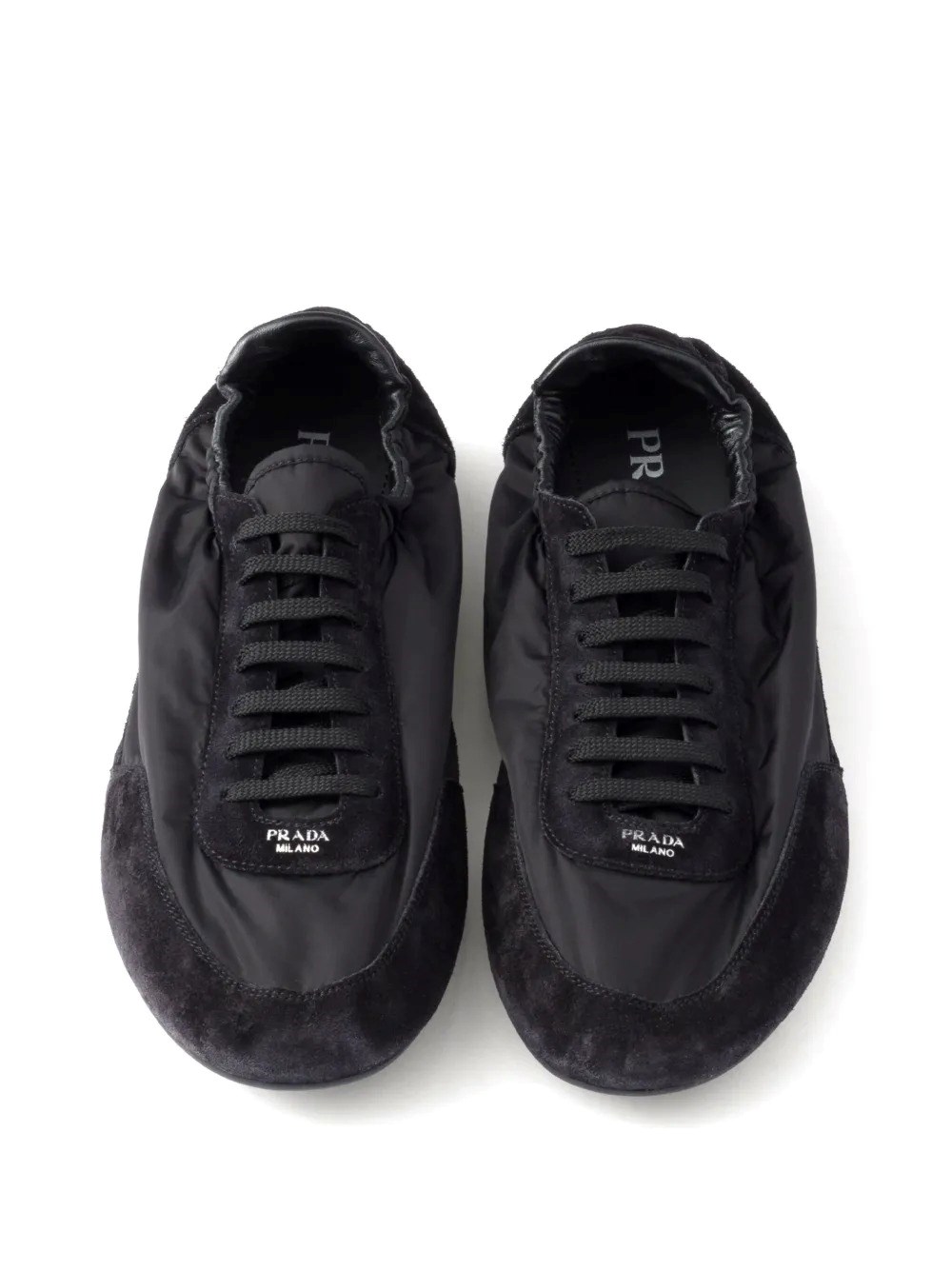 COLLAPSE RE-NYLON AND SUEDE ELASTICIZED SNEAKERS