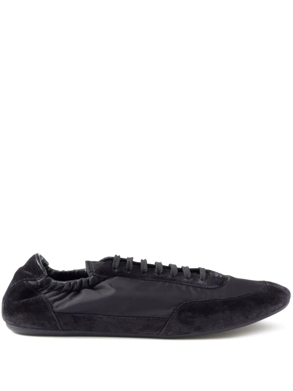 COLLAPSE RE-NYLON AND SUEDE ELASTICIZED SNEAKERS