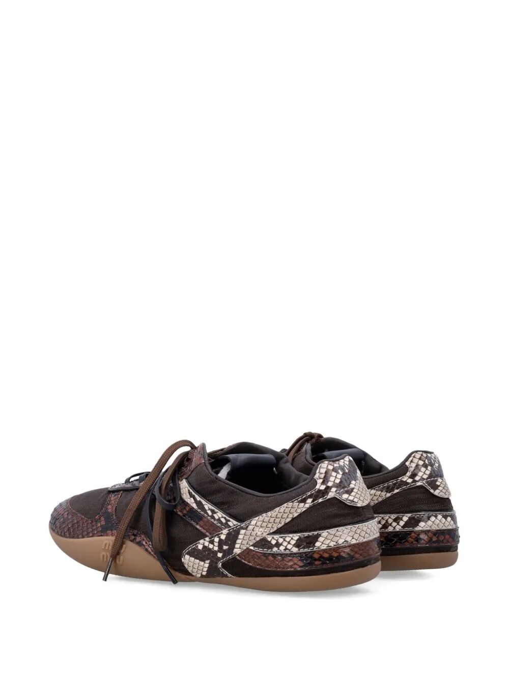 GYMNASIUM TECHNICAL FABRIC AND PYTHON-PRINT AYERS LEATHER SNEAKERS