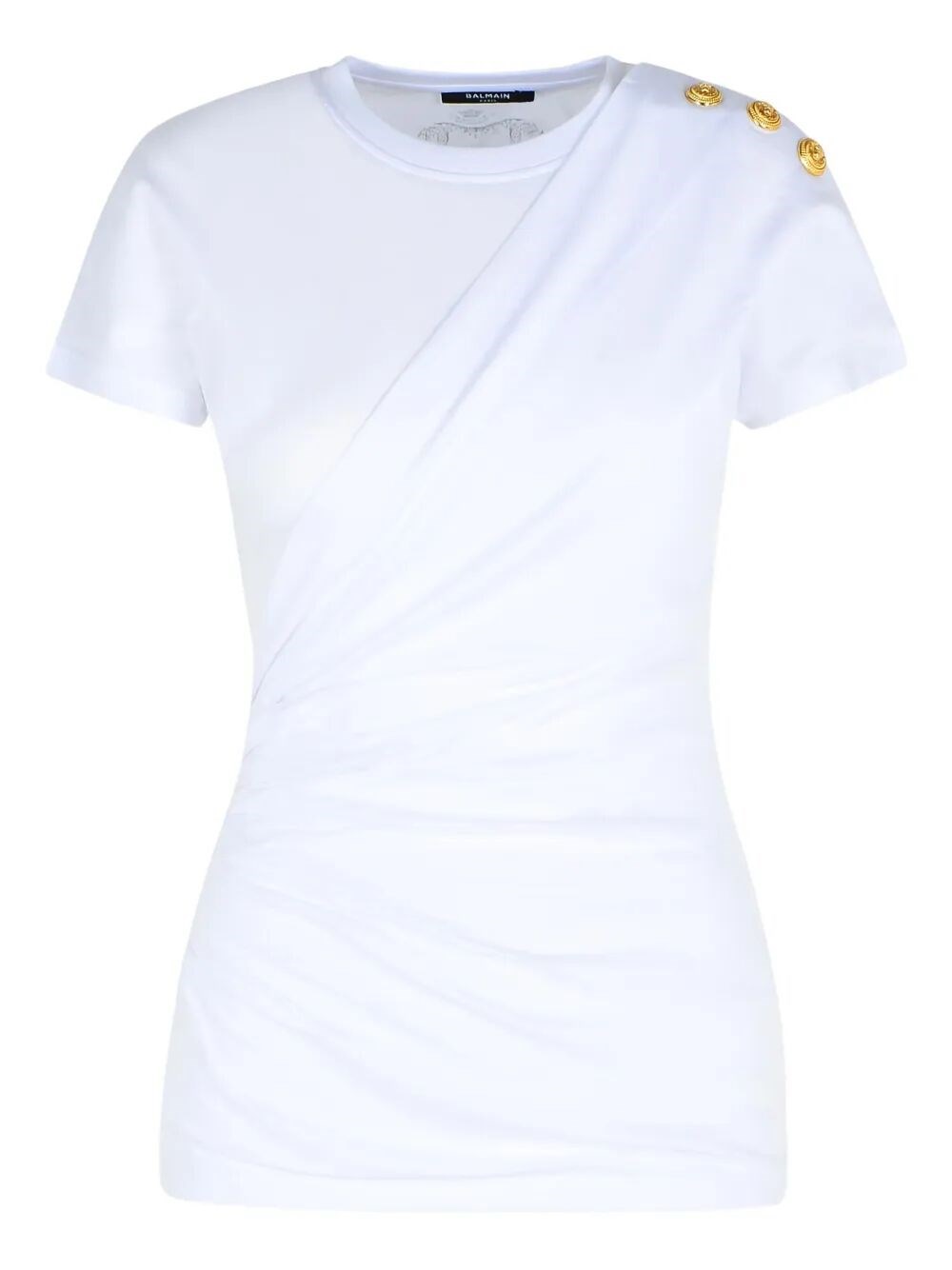 SHORT-SLEEVED DRAPED JERSEY T-SHIRT