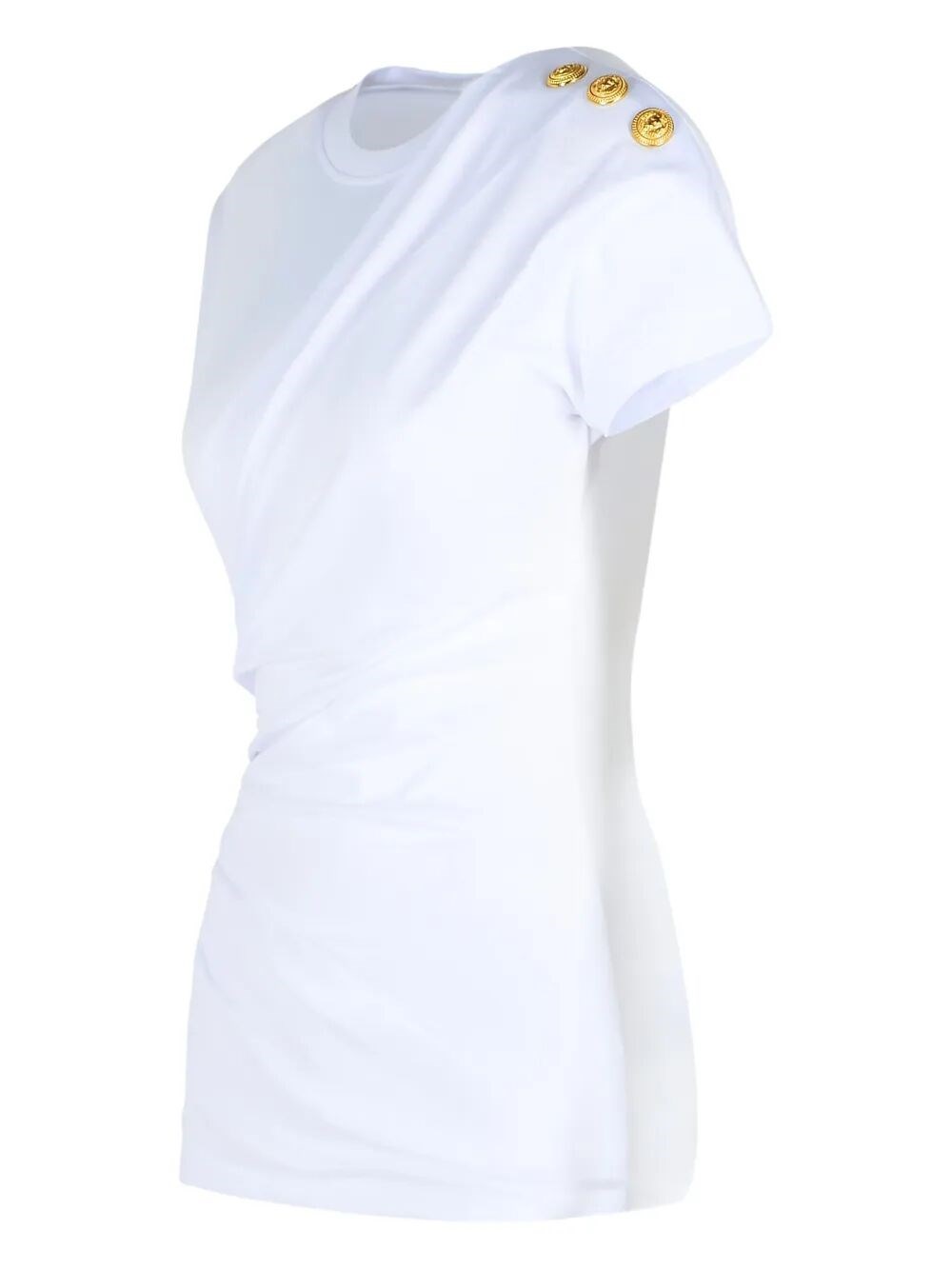 SHORT-SLEEVED DRAPED JERSEY T-SHIRT