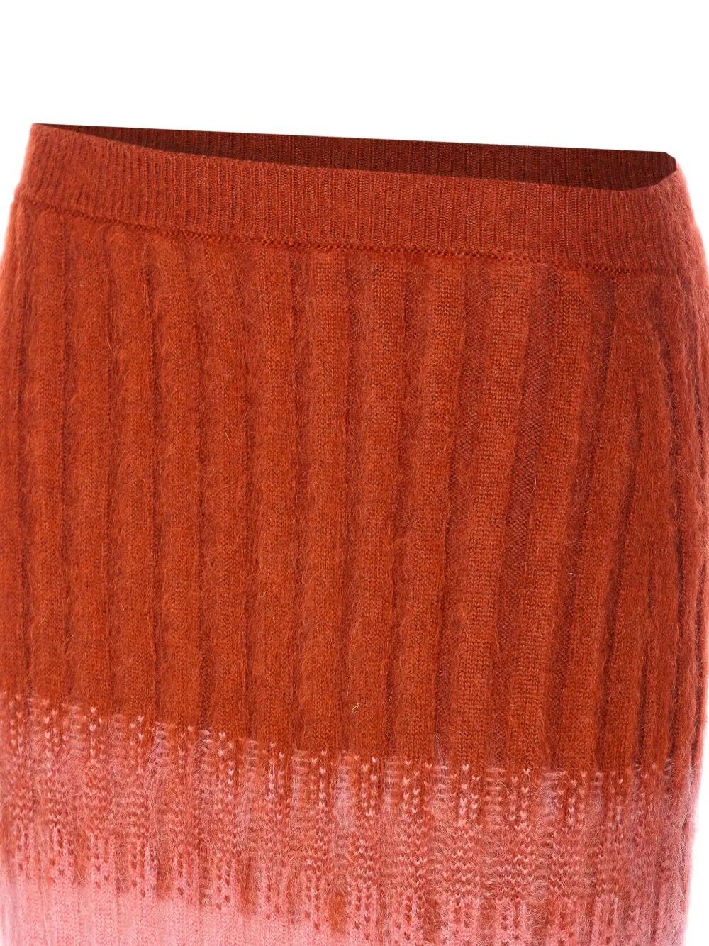 GRADIENT MOHAIR AND WOOL HIGH-WAISTED MIDI SKIRT