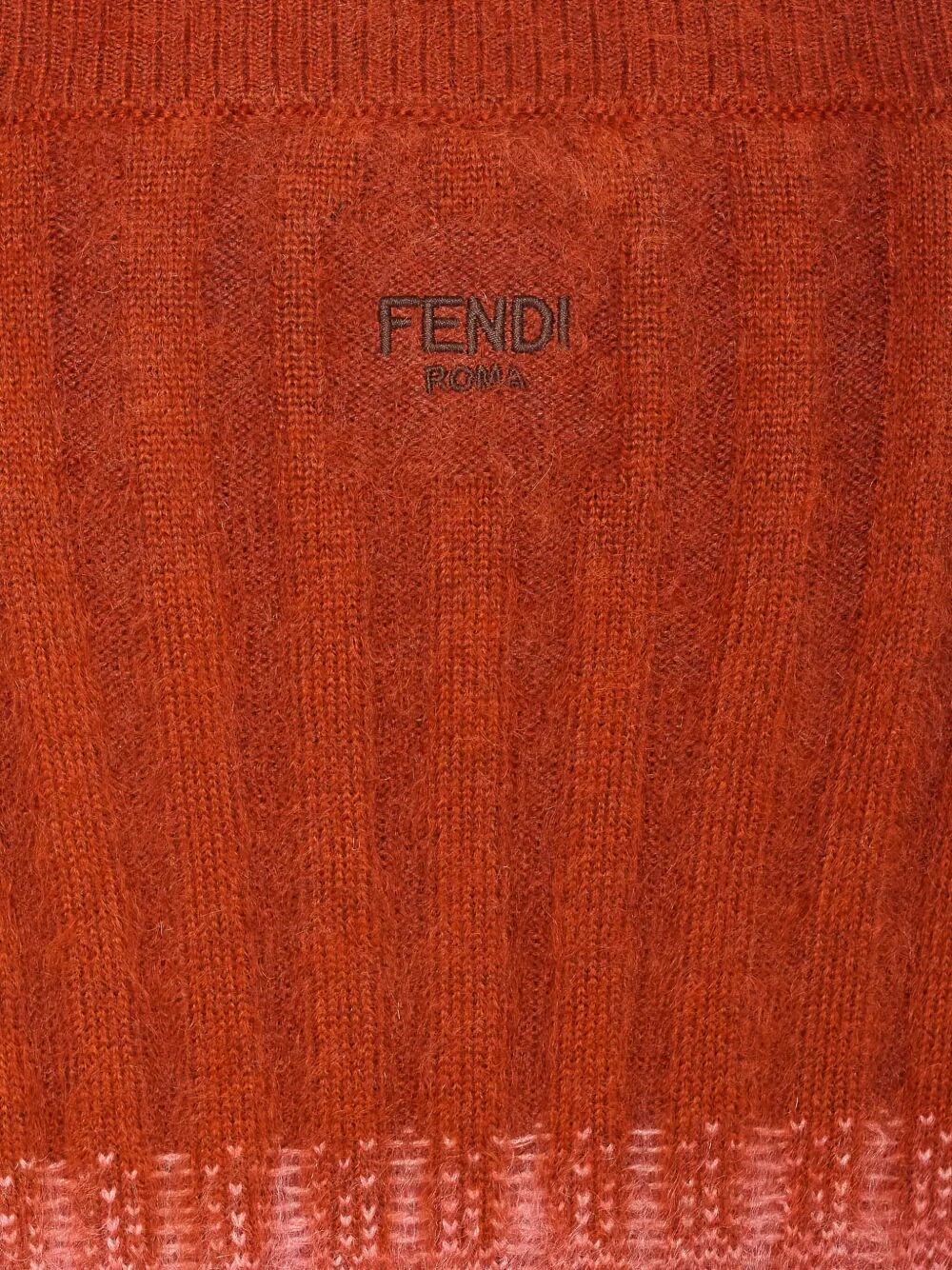 GRADIENT MOHAIR AND WOOL HIGH-WAISTED MIDI SKIRT