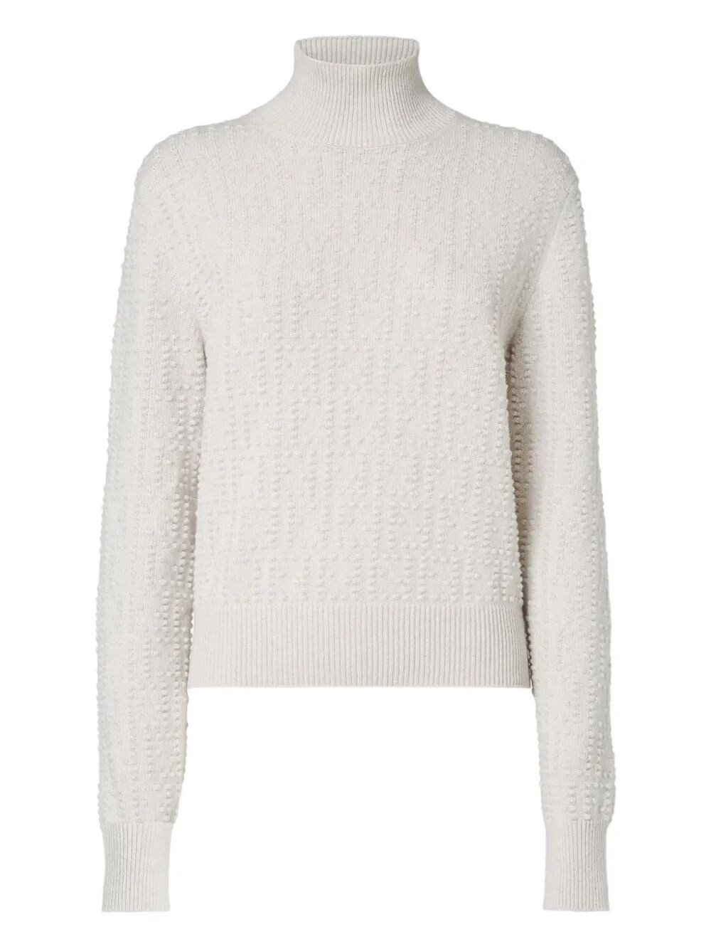 HIGH-NECK WOOL AND CASHMERE JUMPER WITH FF POLKA DOT EMBROIDERY