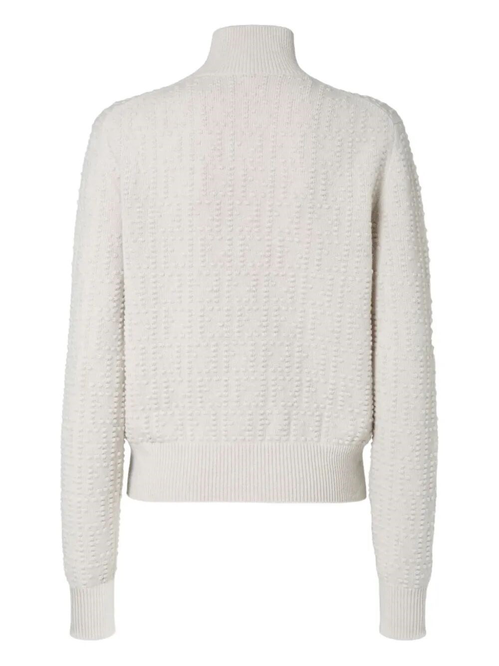 HIGH-NECK WOOL AND CASHMERE JUMPER WITH FF POLKA DOT EMBROIDERY