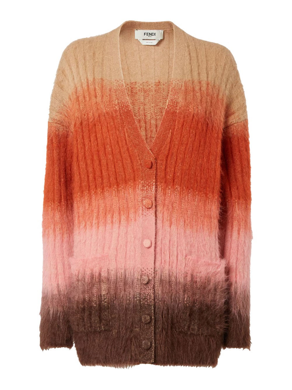 GRADIENT MOHAIR AND WOOL OVERSIZED CARDIGAN