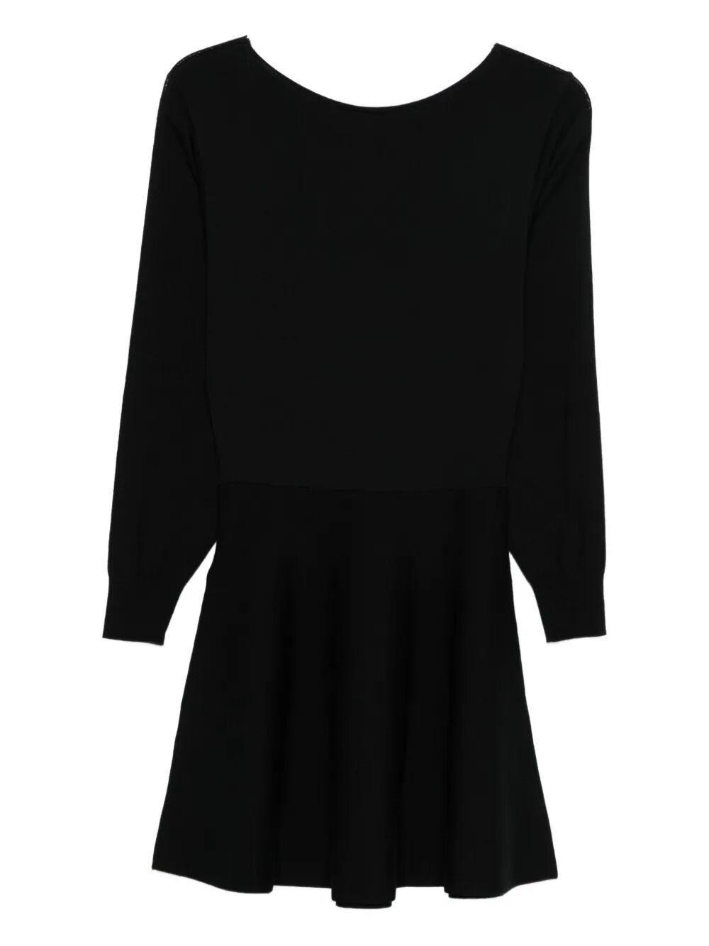 LONG-SLEEVED WOOL FLARED DRESS