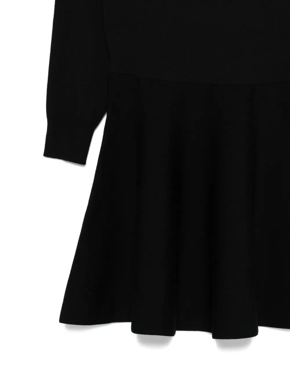 LONG-SLEEVED WOOL FLARED DRESS