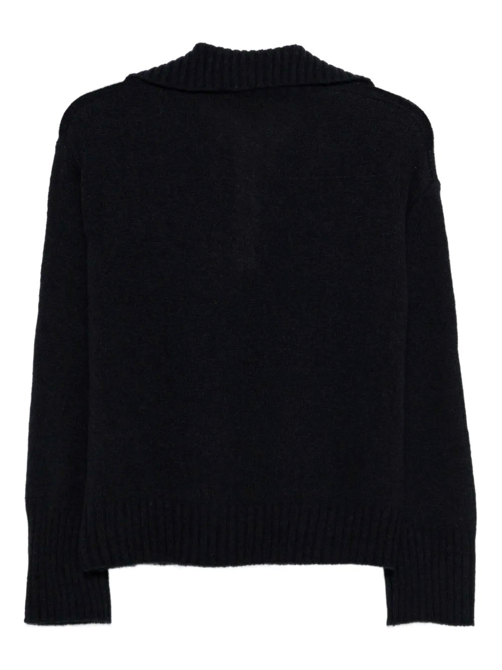 V-NECK WOOL POLO SWEATER 