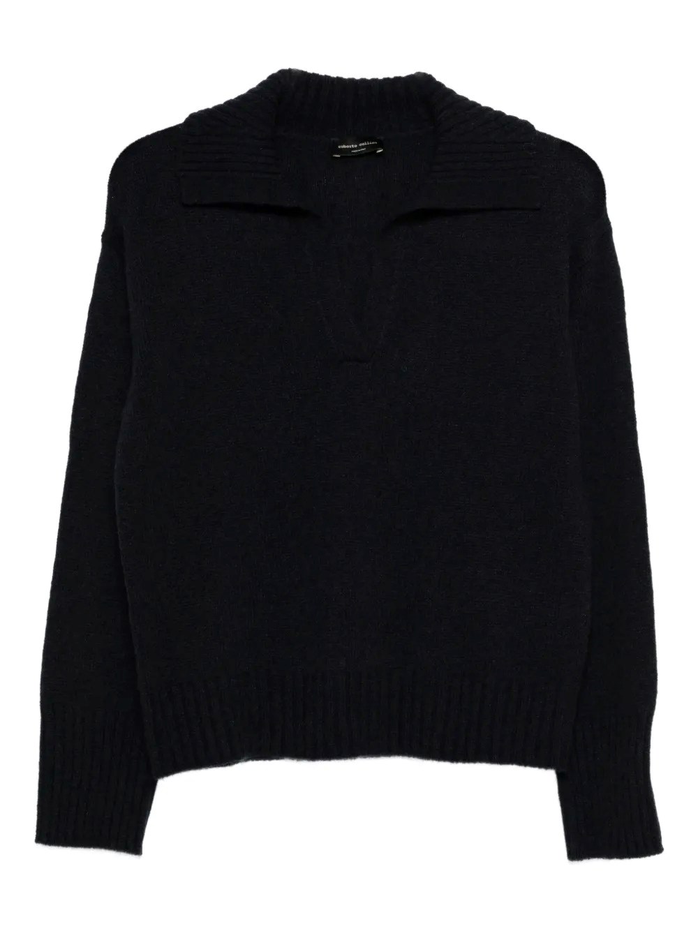 V-NECK WOOL POLO SWEATER 