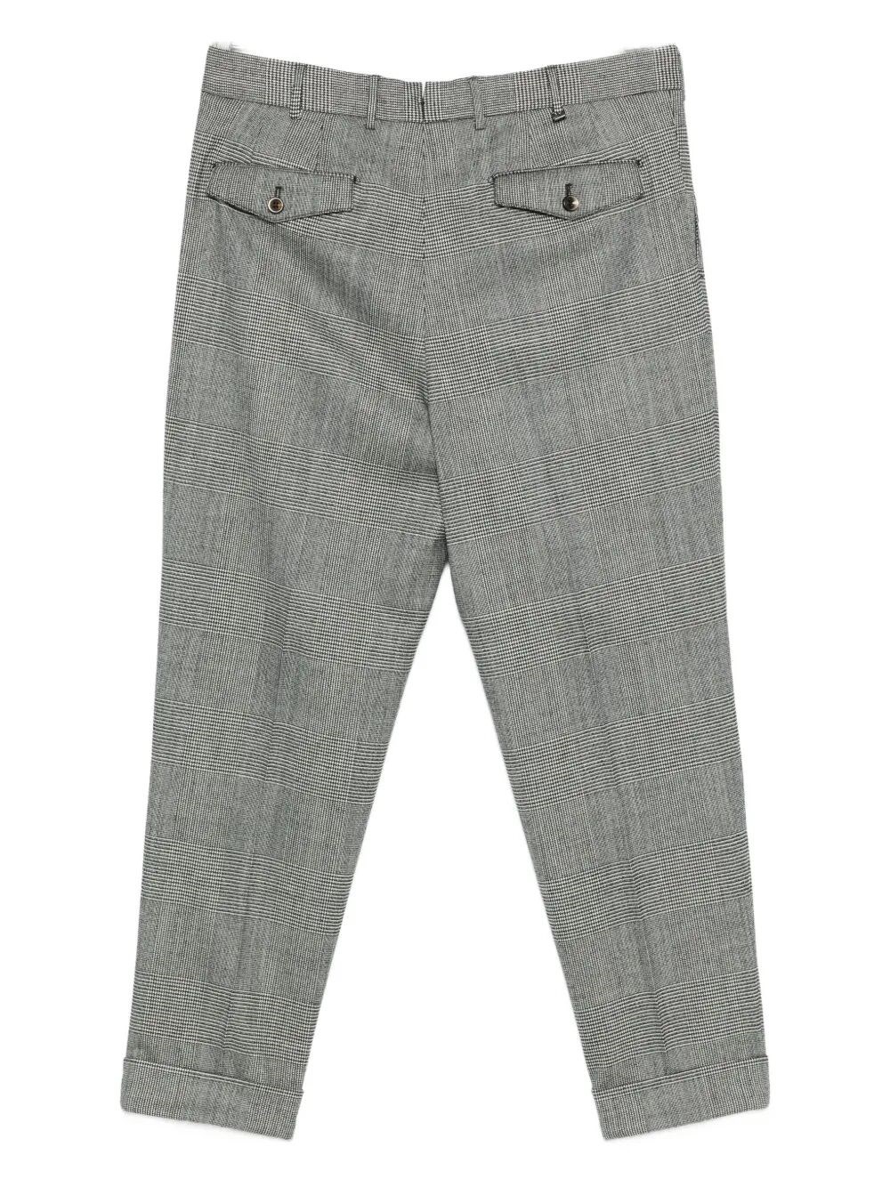 CHECKED WOOL CARROT TROUSERS