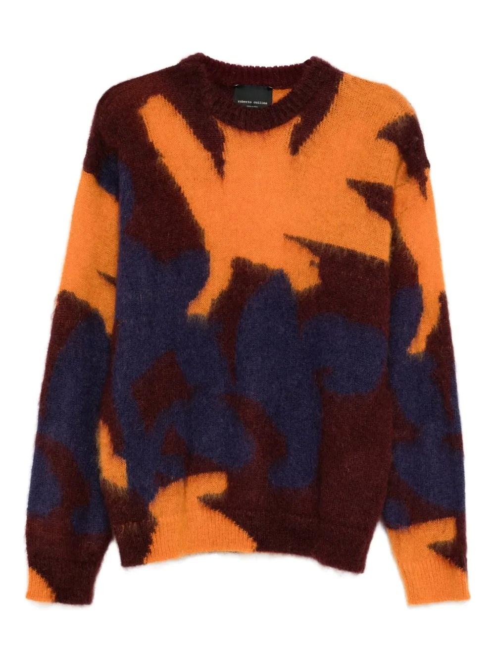 IKEBANA INLAY CREWNECK MOHAIR SWEATER 