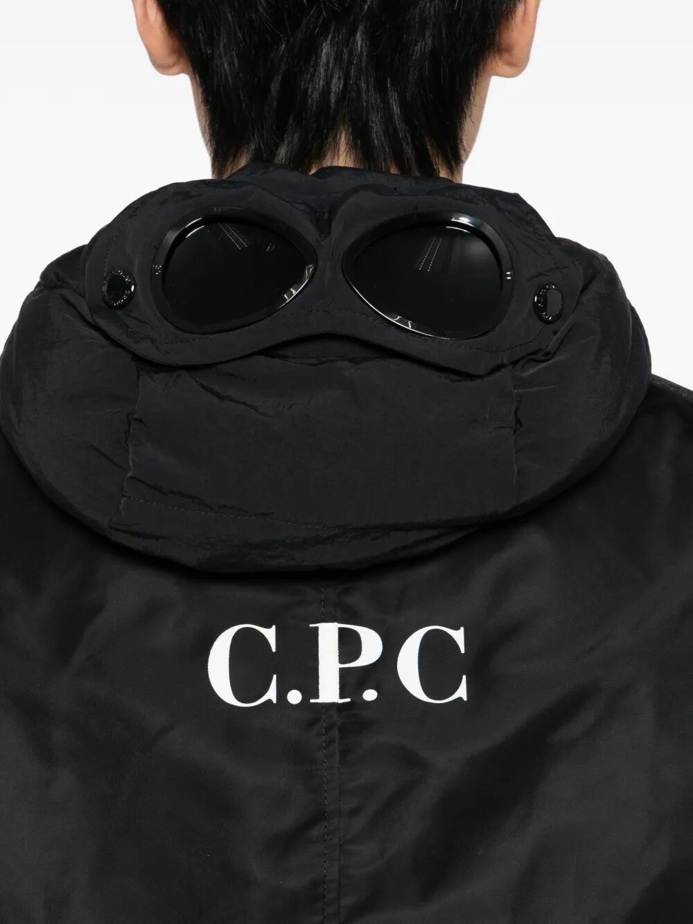 X C.P. COMPANY: DOUBLE-LAYER DOWN JACKET WITH GOGGLE LENSES