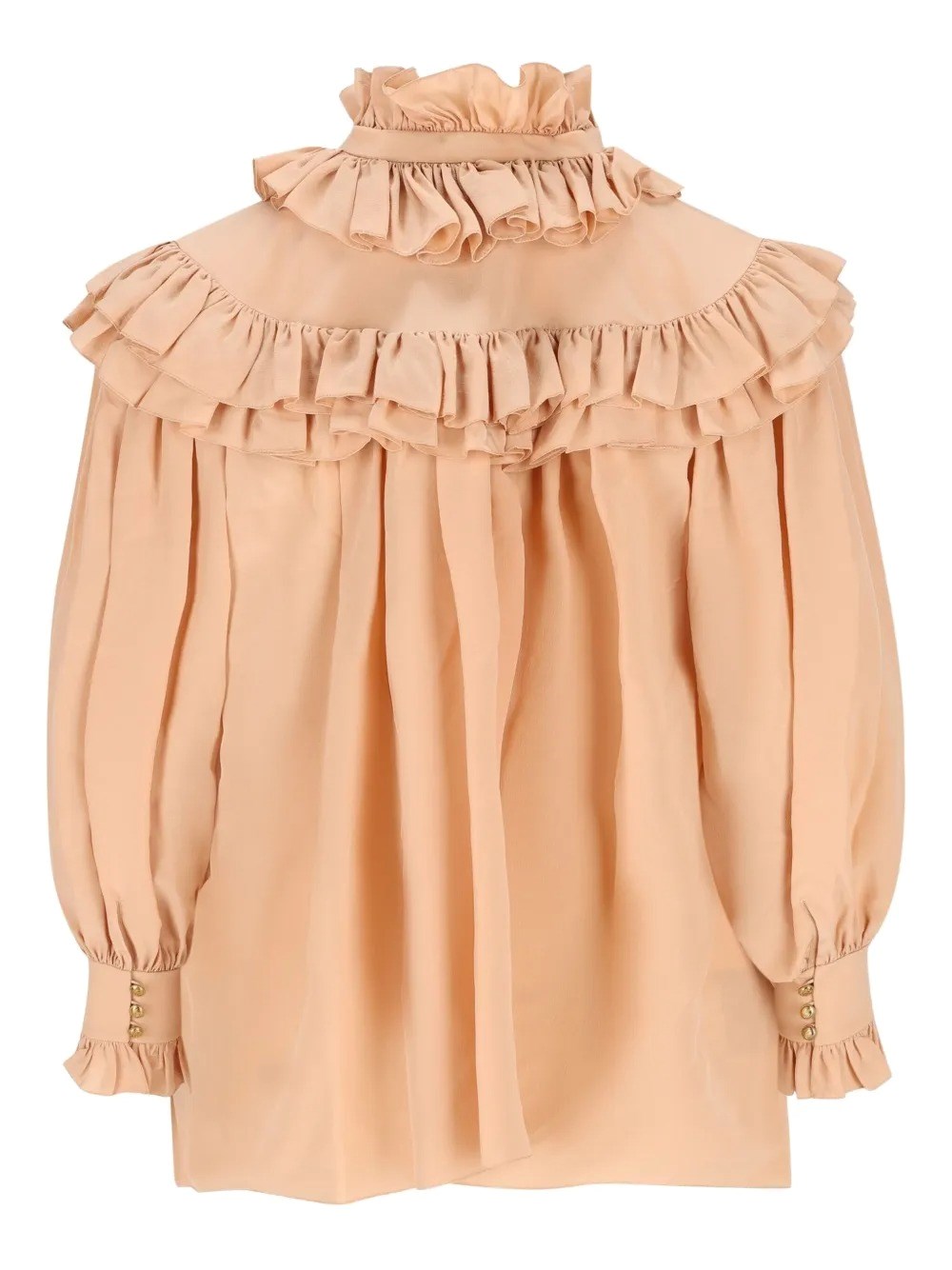 OVERSIZED CRÊPE DE CHINE RUFFLE TOP