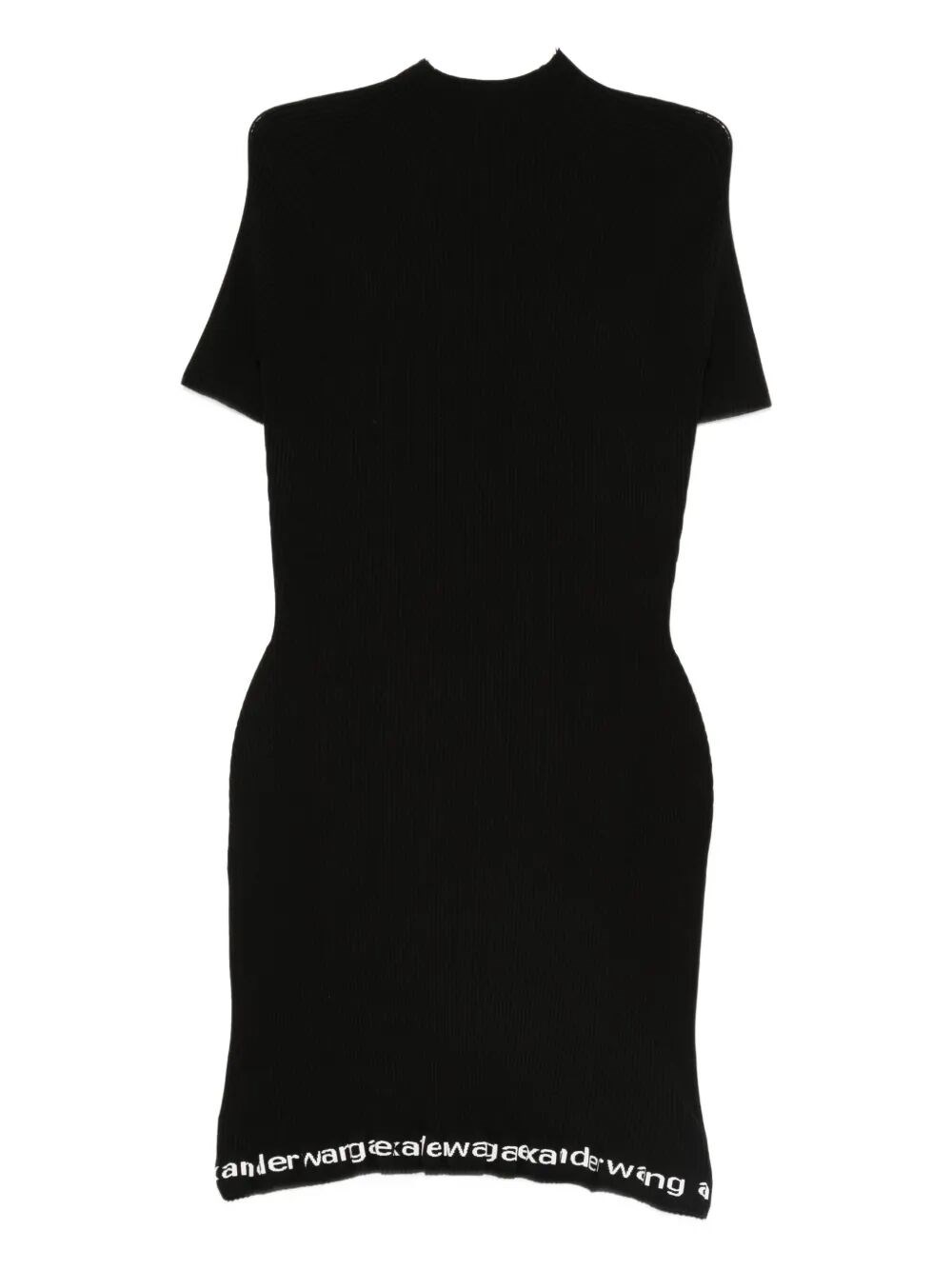 RIBBED SHORT-SLEEVE FITTED DRESS