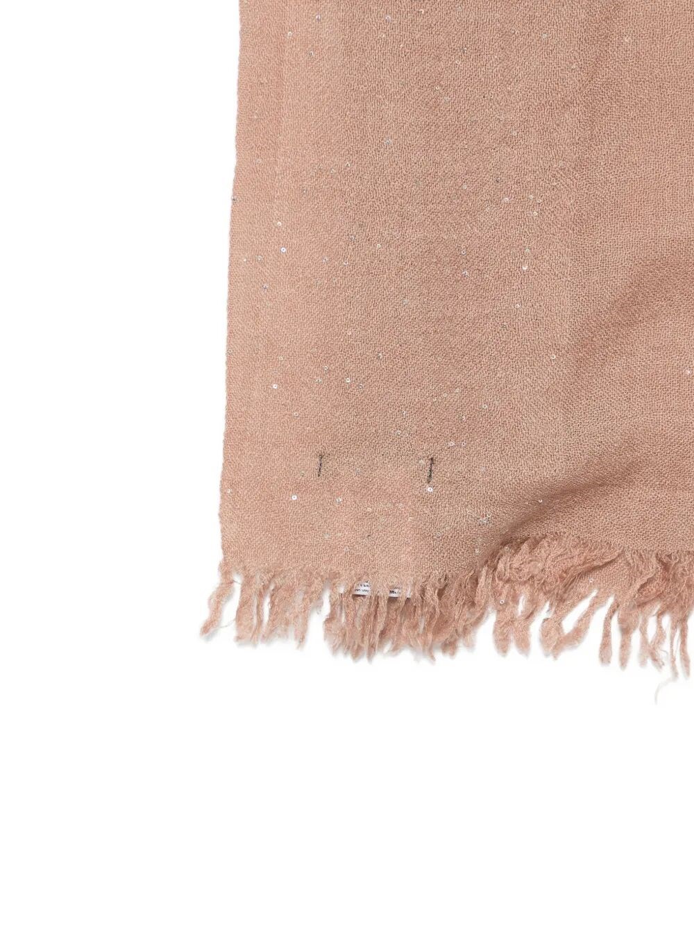 KUNDY SEQUIN-EMBELLISHED WOOL SCARF