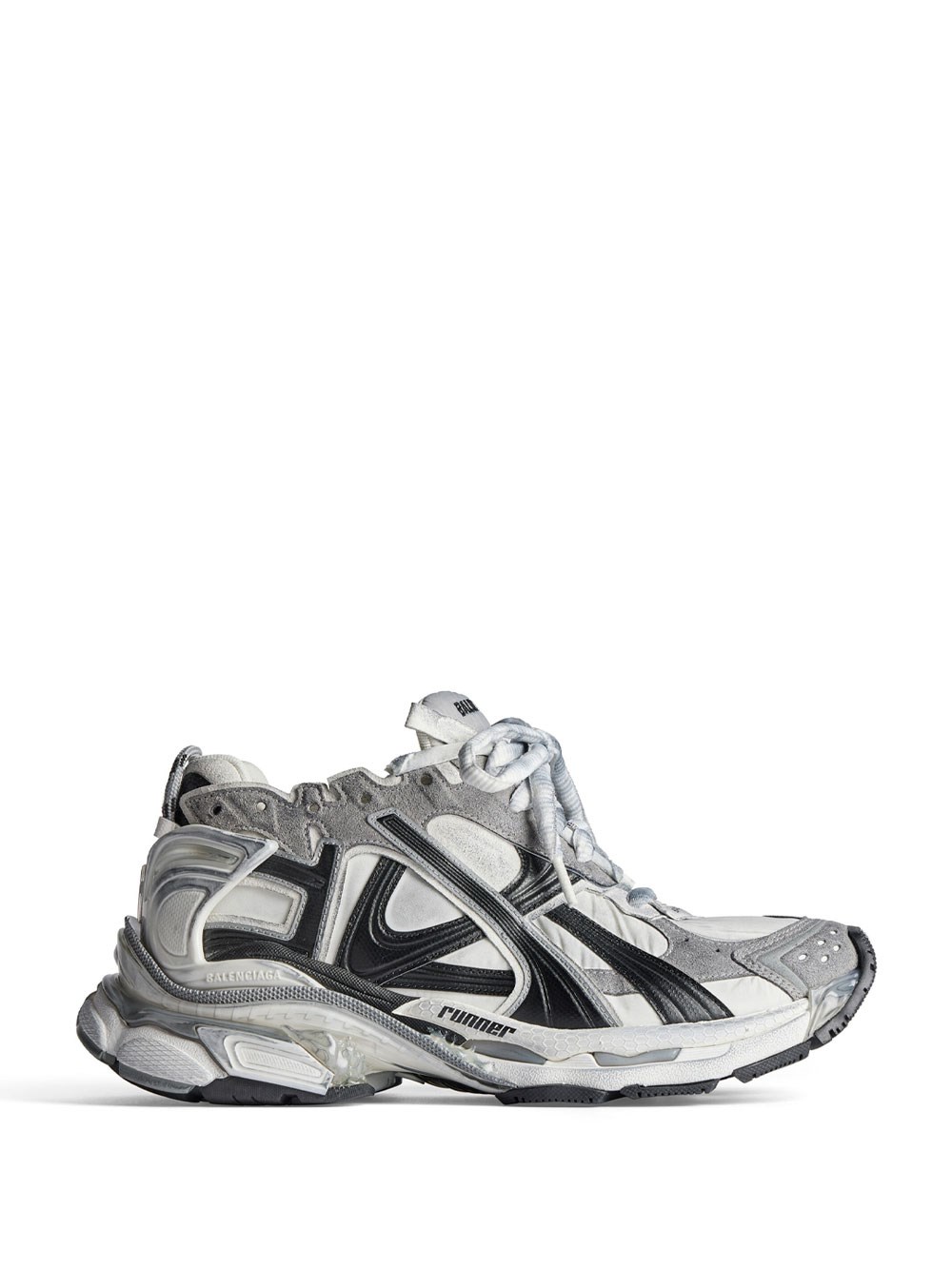 NYLON AND SUEDE-LIKE FABRIC RUNNER SNEAKERS