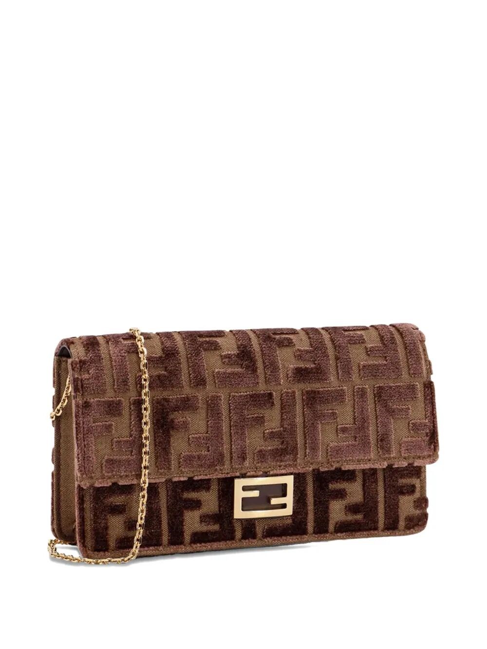 WALLET ON CHAIN BAGUETTE IN FF JACQUARD VELVET