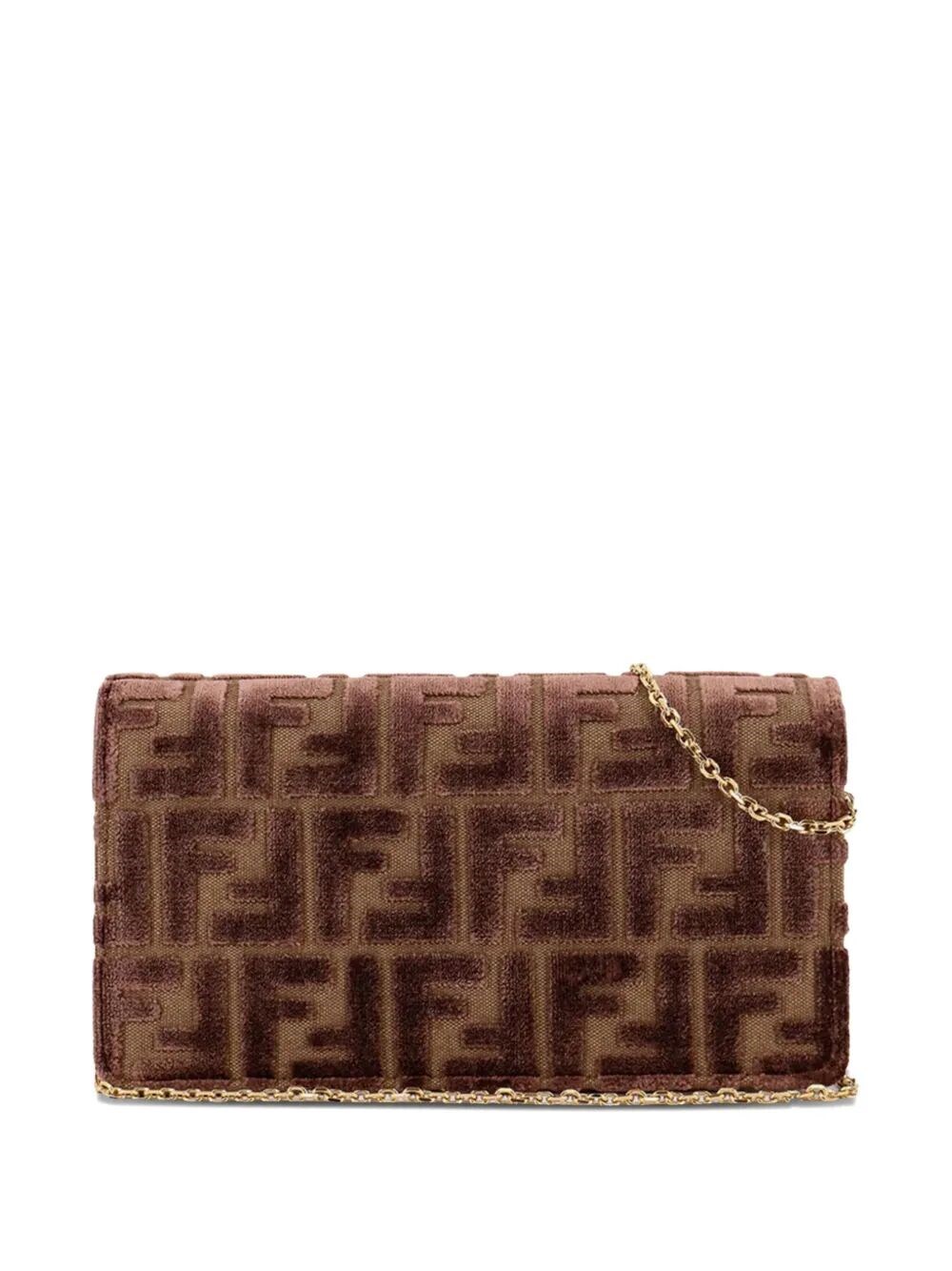 WALLET ON CHAIN BAGUETTE IN FF JACQUARD VELVET