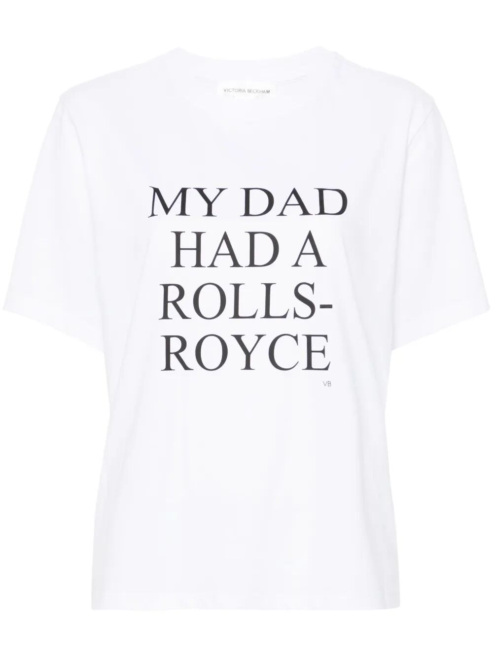 `MY DAD HAD A ROLLS-ROYCE` SLOGAN COTTON T-SHIRT