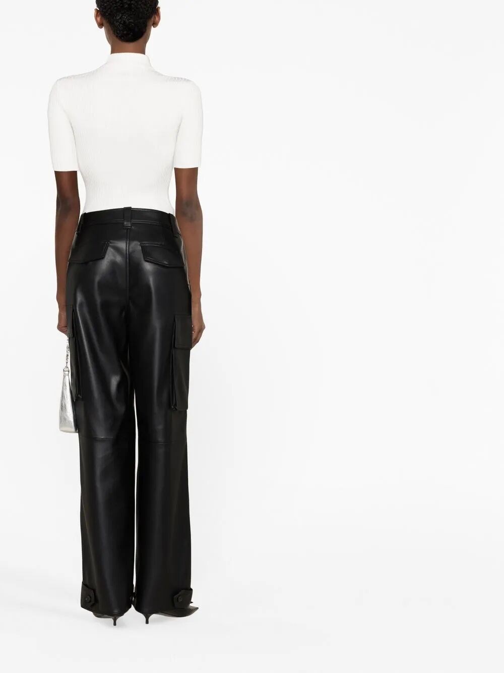 REEDITION SHORT SLEEVES RIBBED KNITTED SWEATER