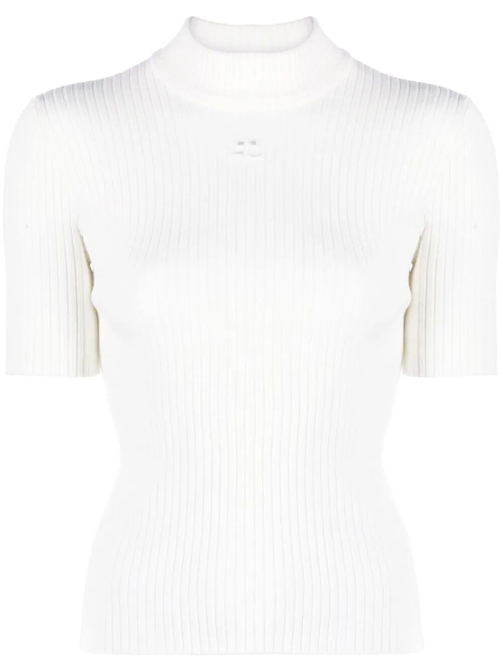 REEDITION SHORT SLEEVES RIBBED KNITTED SWEATER