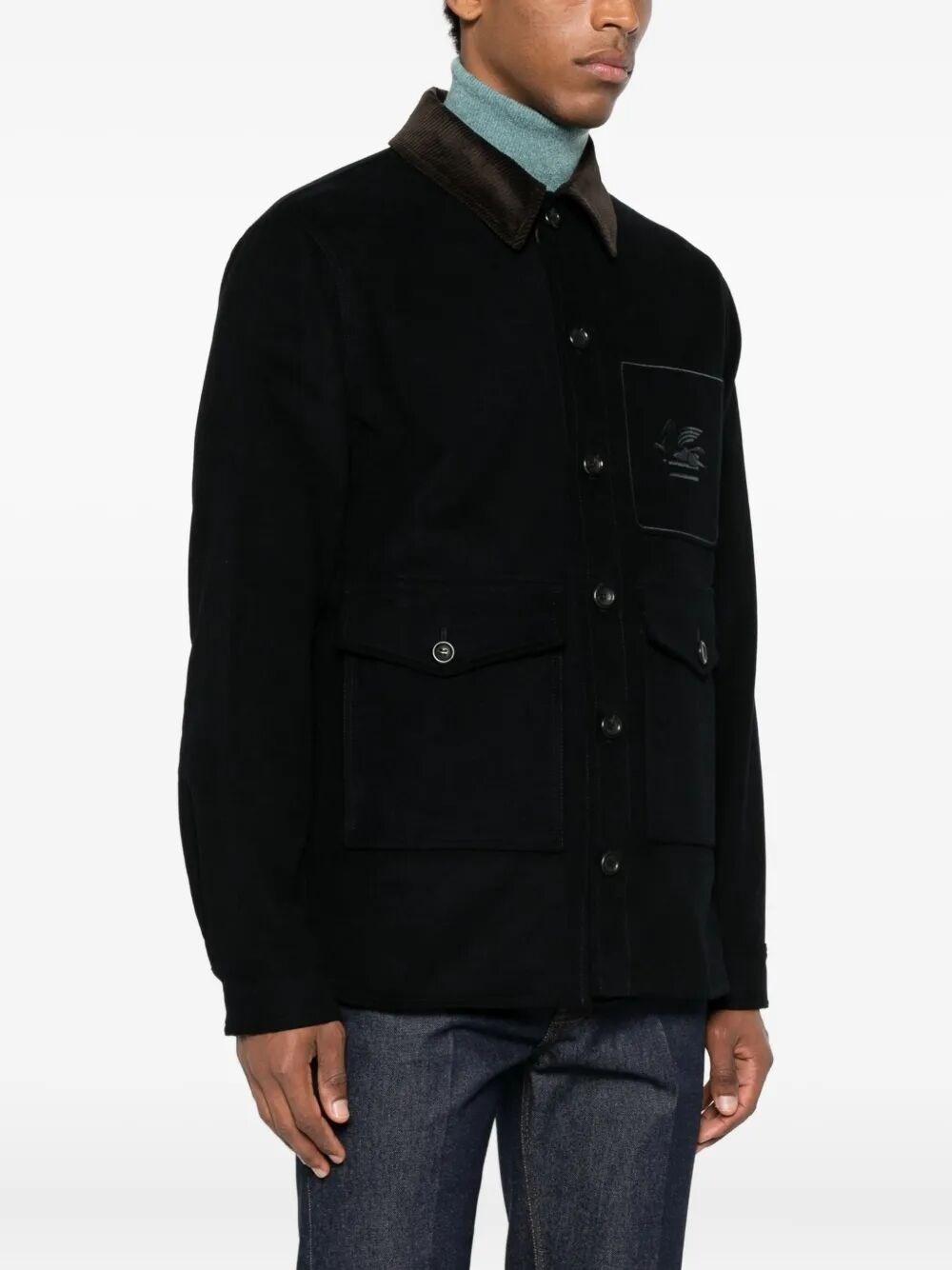 WORKWEAR COTTON JACKET WITH PEGASO EMBROIDERY