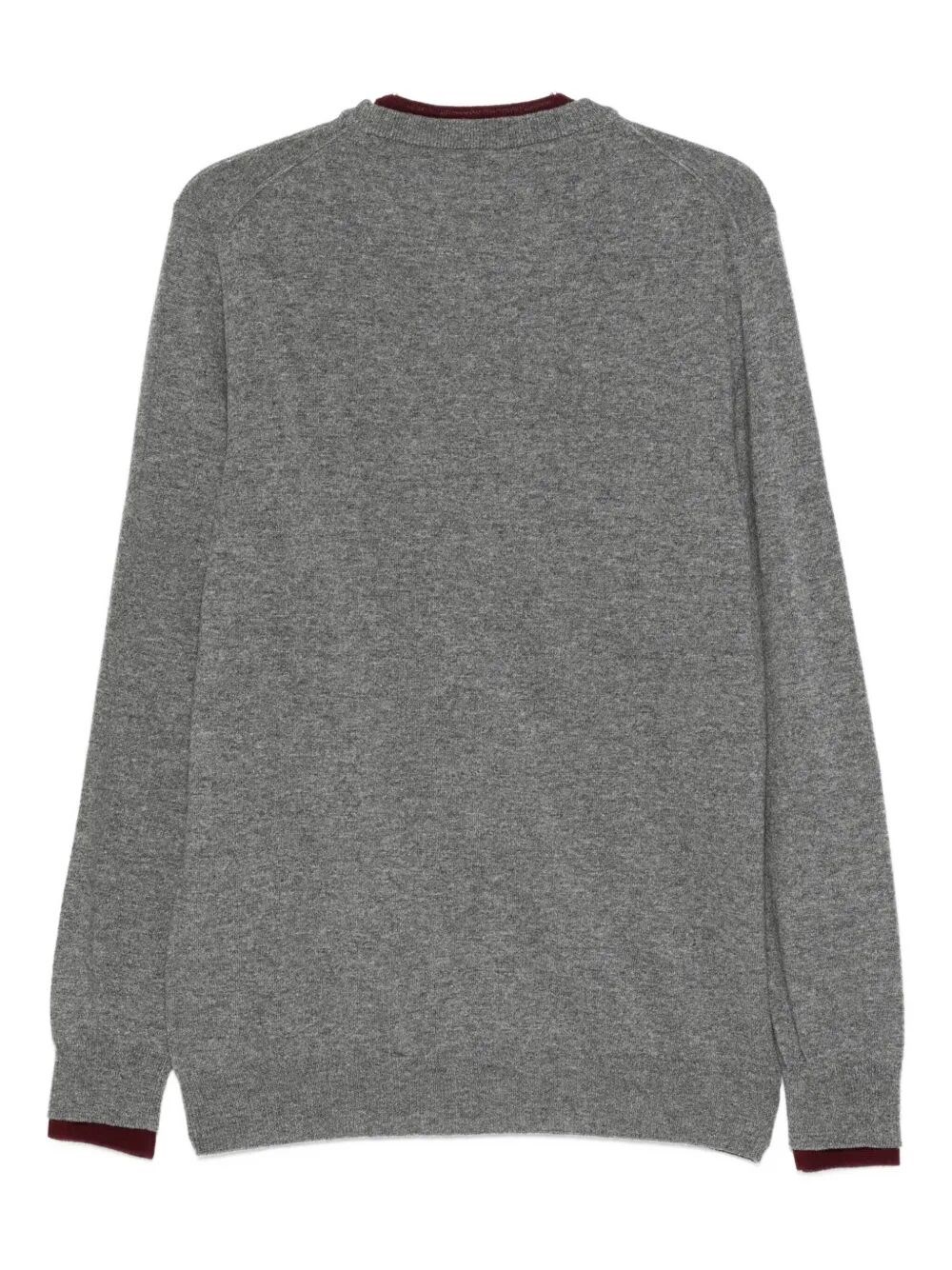 WOOL CREWNECK SWEATER WITH CONTRASTING TRIM